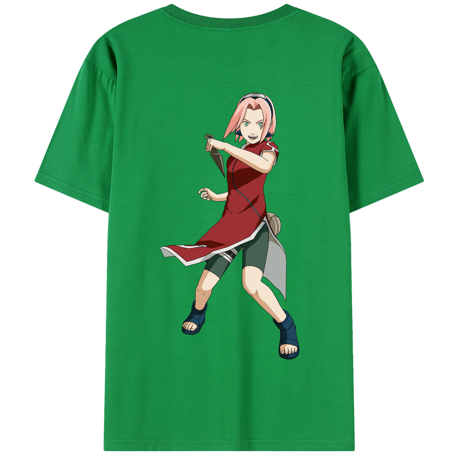 （画像用） NARUTO -ナルト- 春野サクラ Haruno Sakura 綿100％半袖Tシャツ（背面プリント）