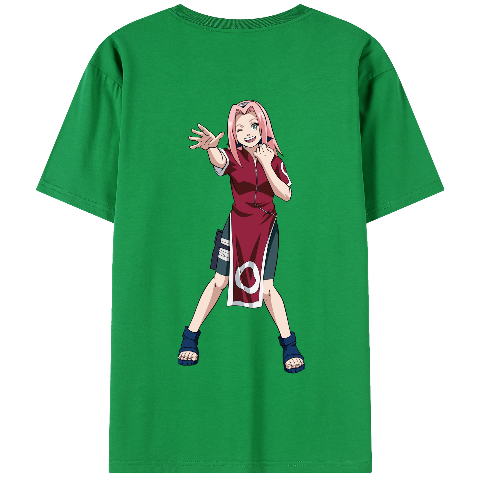 （画像用） NARUTO -ナルト- 春野サクラ Haruno Sakura 綿100％半袖Tシャツ（背面プリント）