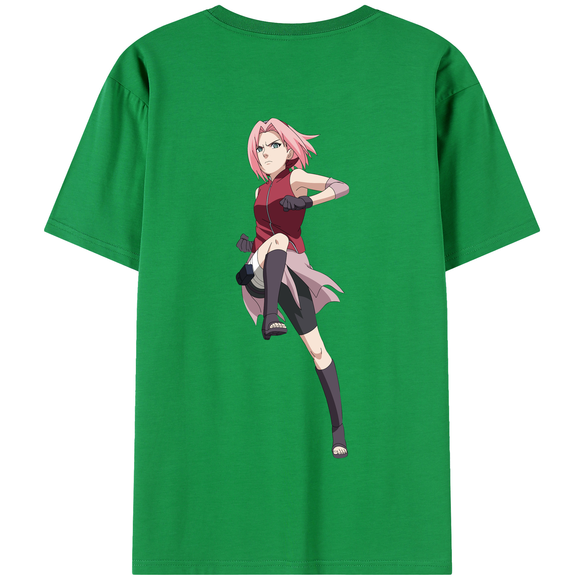 （画像用） NARUTO -ナルト- 春野サクラ Haruno Sakura 綿100％半袖Tシャツ（背面プリント）