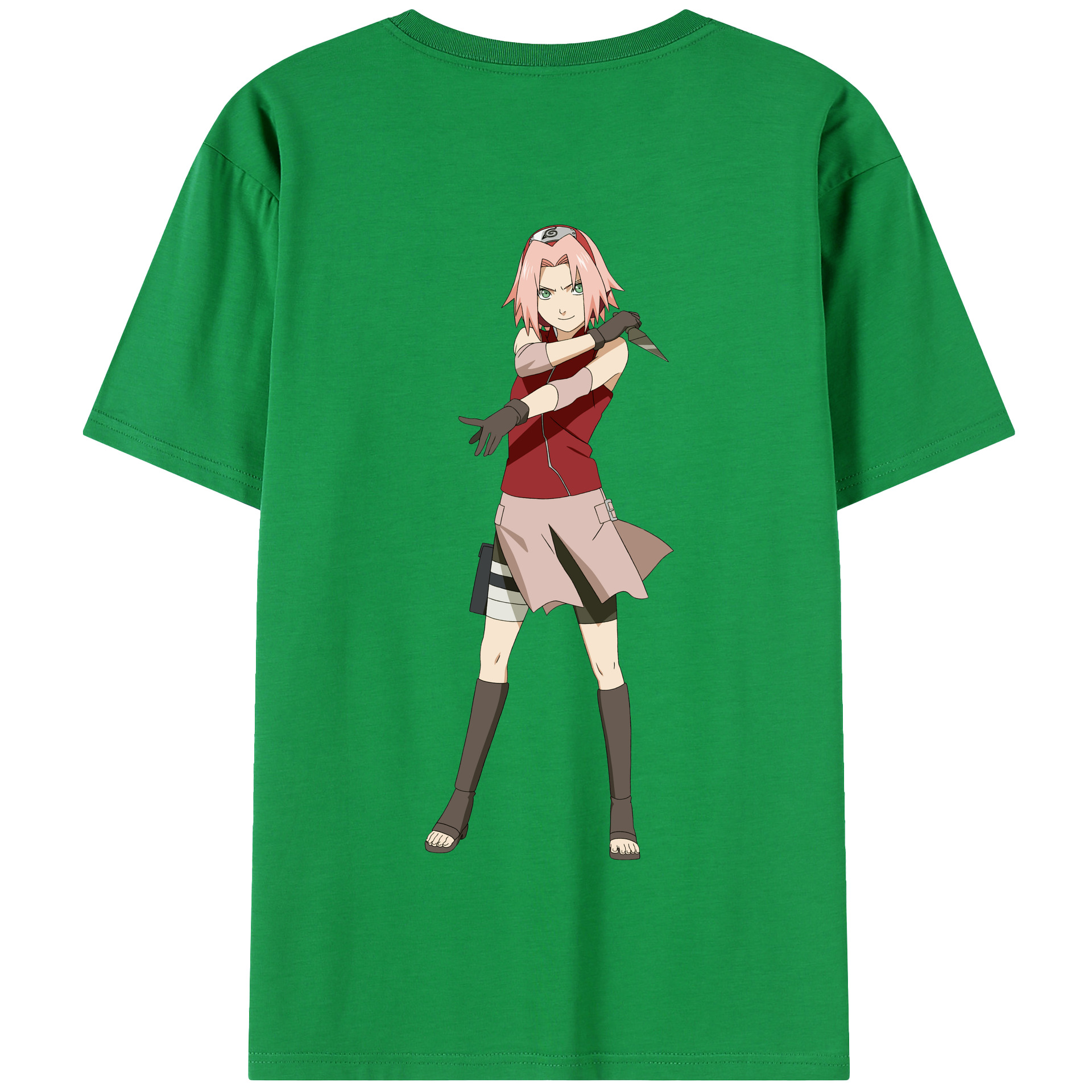 （画像用） NARUTO -ナルト- 春野サクラ Haruno Sakura 綿100％半袖Tシャツ（背面プリント）