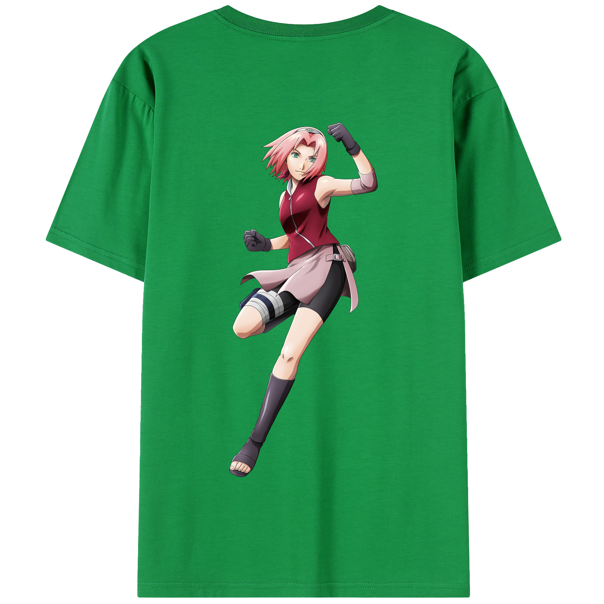 （画像用） NARUTO -ナルト- 春野サクラ Haruno Sakura 綿100％半袖Tシャツ（背面プリント）