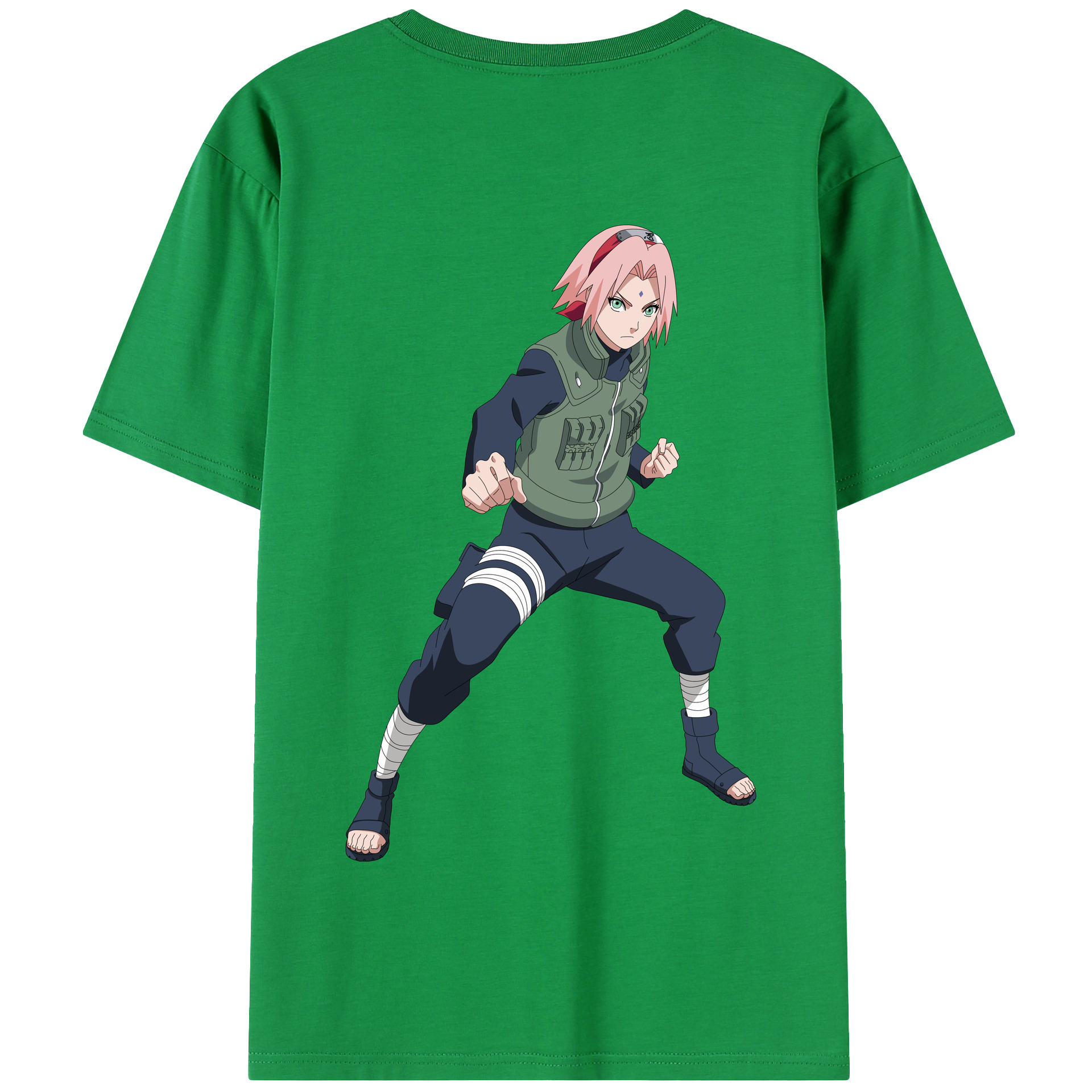 （画像用） NARUTO -ナルト- 春野サクラ Haruno Sakura 綿100％半袖Tシャツ（背面プリント）