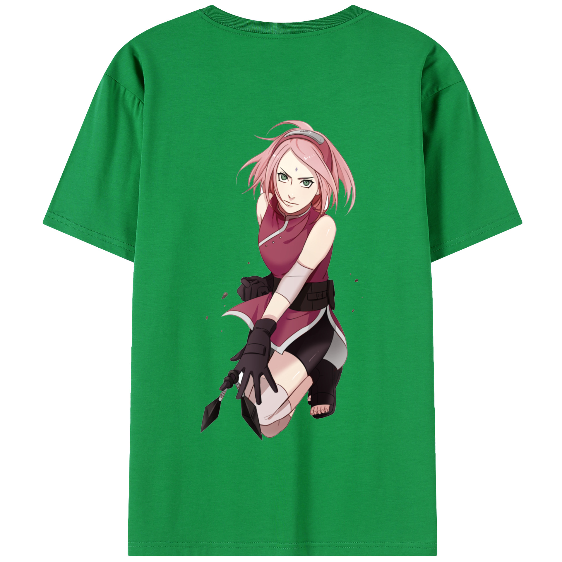 （画像用） NARUTO -ナルト- 春野サクラ Haruno Sakura 綿100％半袖Tシャツ（背面プリント）