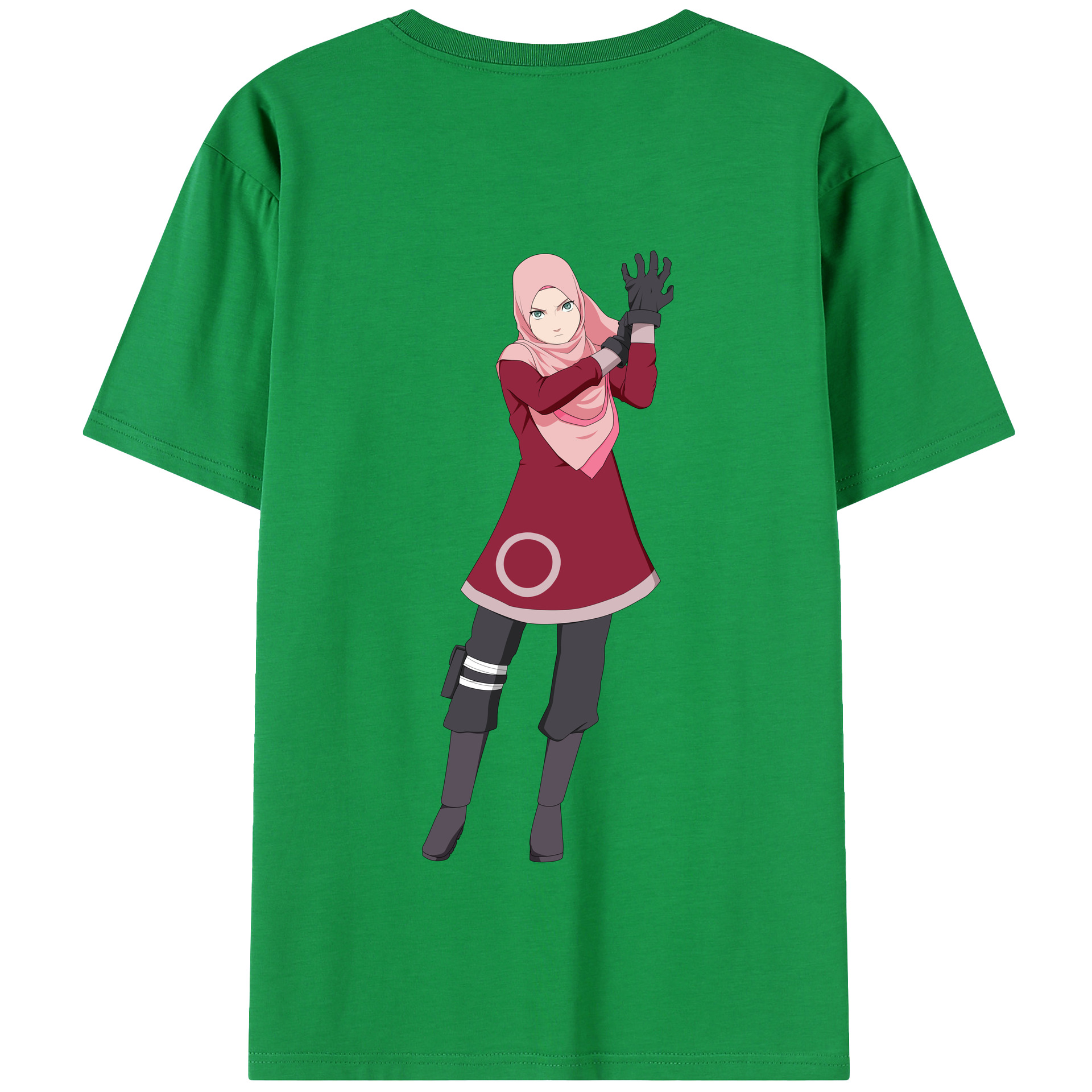 （画像用） NARUTO -ナルト- 春野サクラ Haruno Sakura 綿100％半袖Tシャツ（背面プリント）
