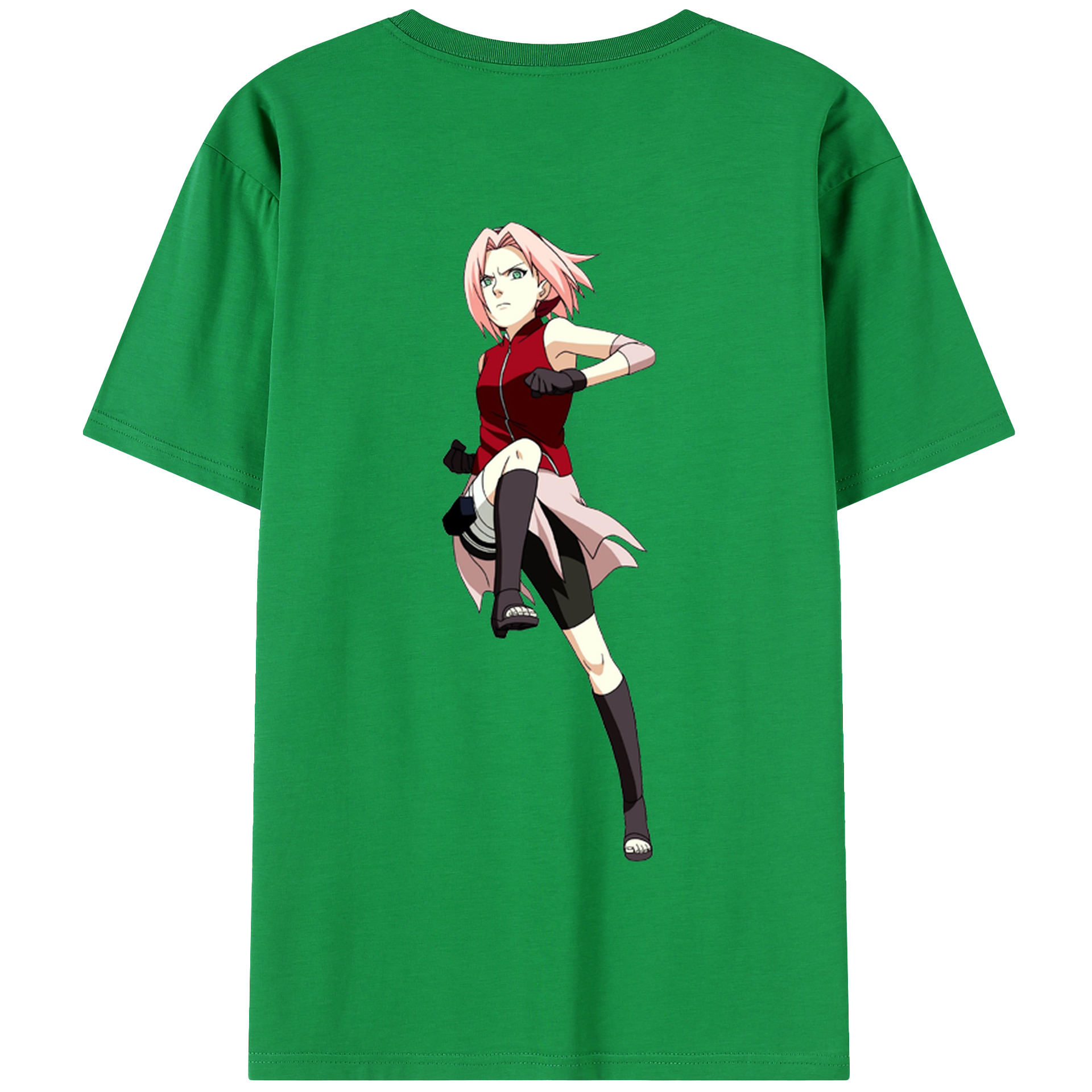（画像用） NARUTO -ナルト- 春野サクラ Haruno Sakura 綿100％半袖Tシャツ（背面プリント）