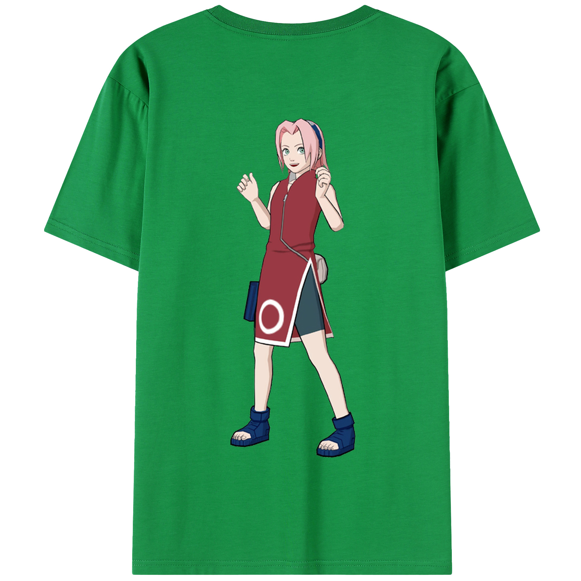 （画像用） NARUTO -ナルト- 春野サクラ Haruno Sakura 綿100％半袖Tシャツ（背面プリント）