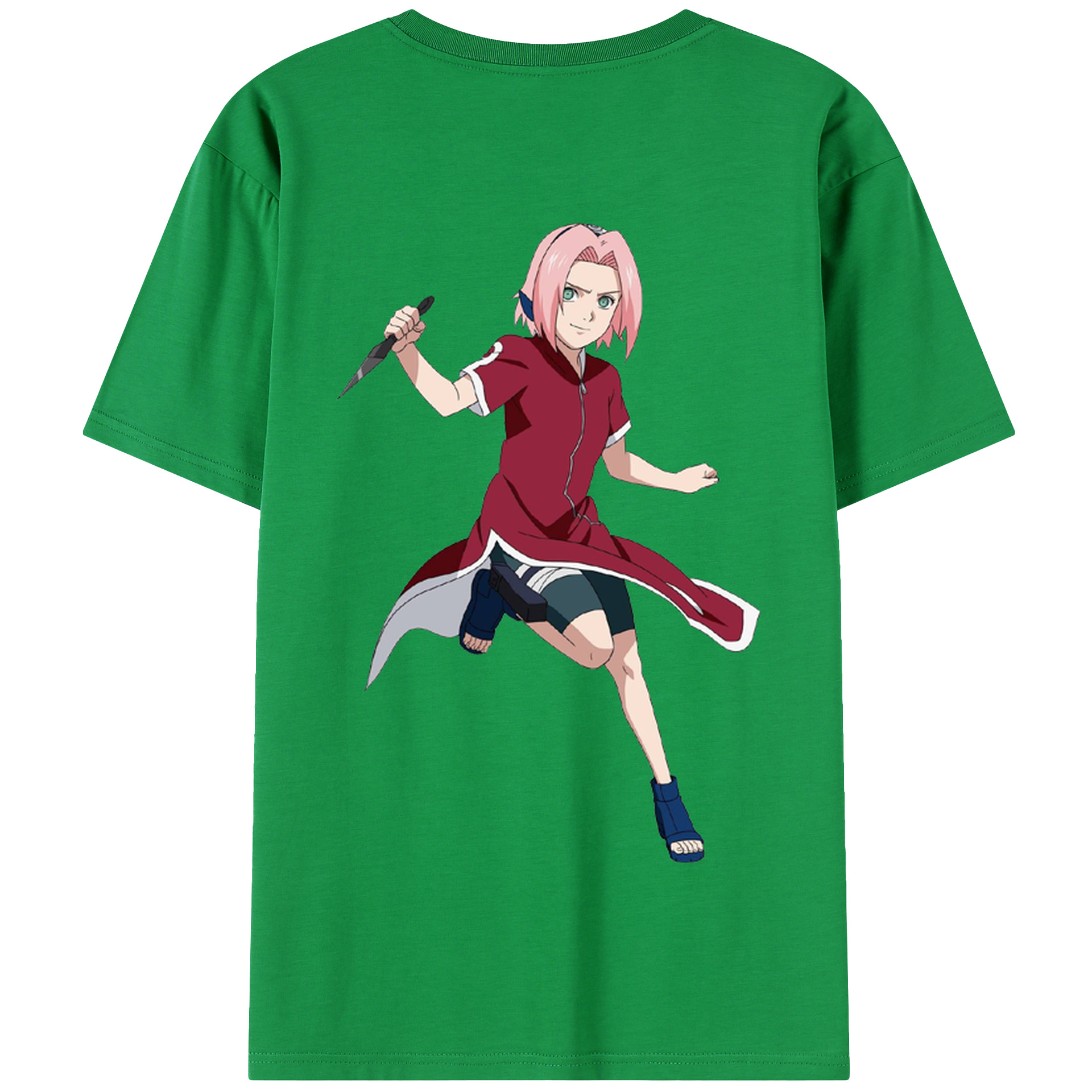 （画像用） NARUTO -ナルト- 春野サクラ Haruno Sakura 綿100％半袖Tシャツ（背面プリント）