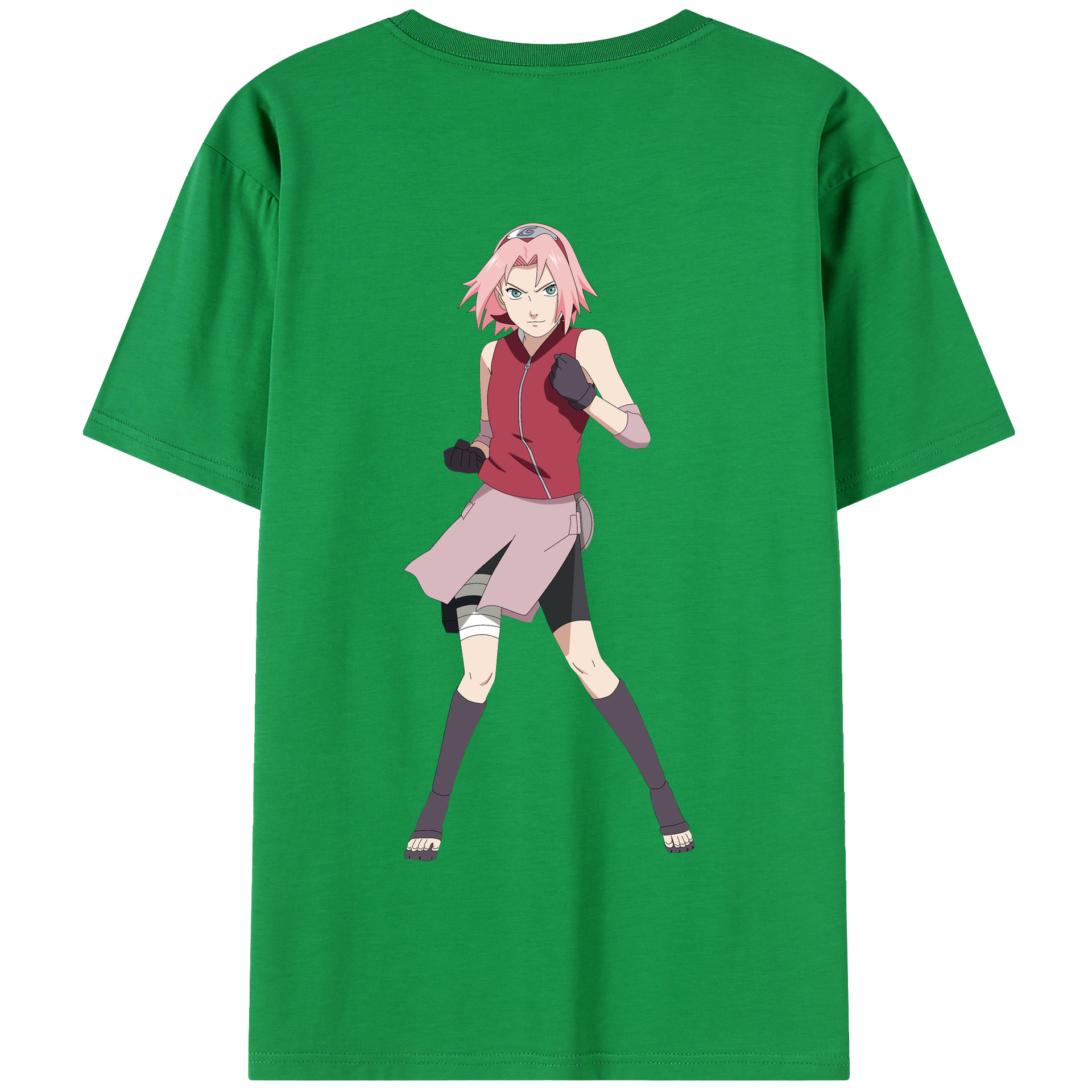 （画像用） NARUTO -ナルト- 春野サクラ Haruno Sakura 綿100％半袖Tシャツ（背面プリント）