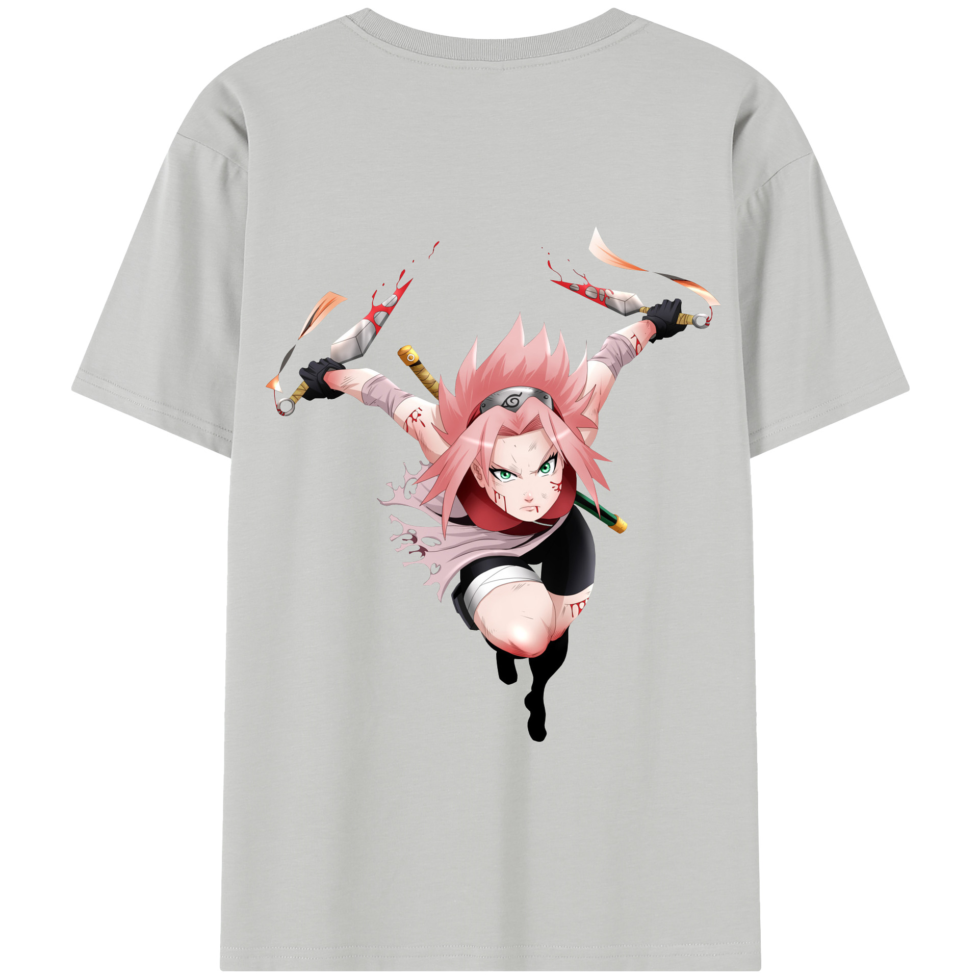 （画像用） NARUTO -ナルト- 春野サクラ Haruno Sakura 綿100％半袖Tシャツ（背面プリント）