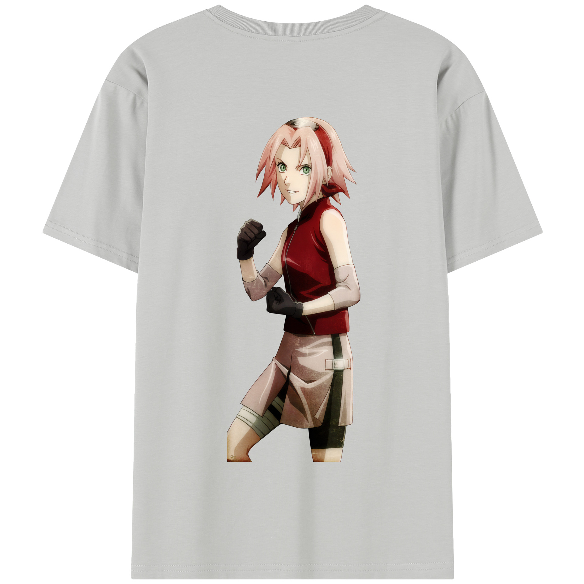 （画像用） NARUTO -ナルト- 春野サクラ Haruno Sakura 綿100％半袖Tシャツ（背面プリント）