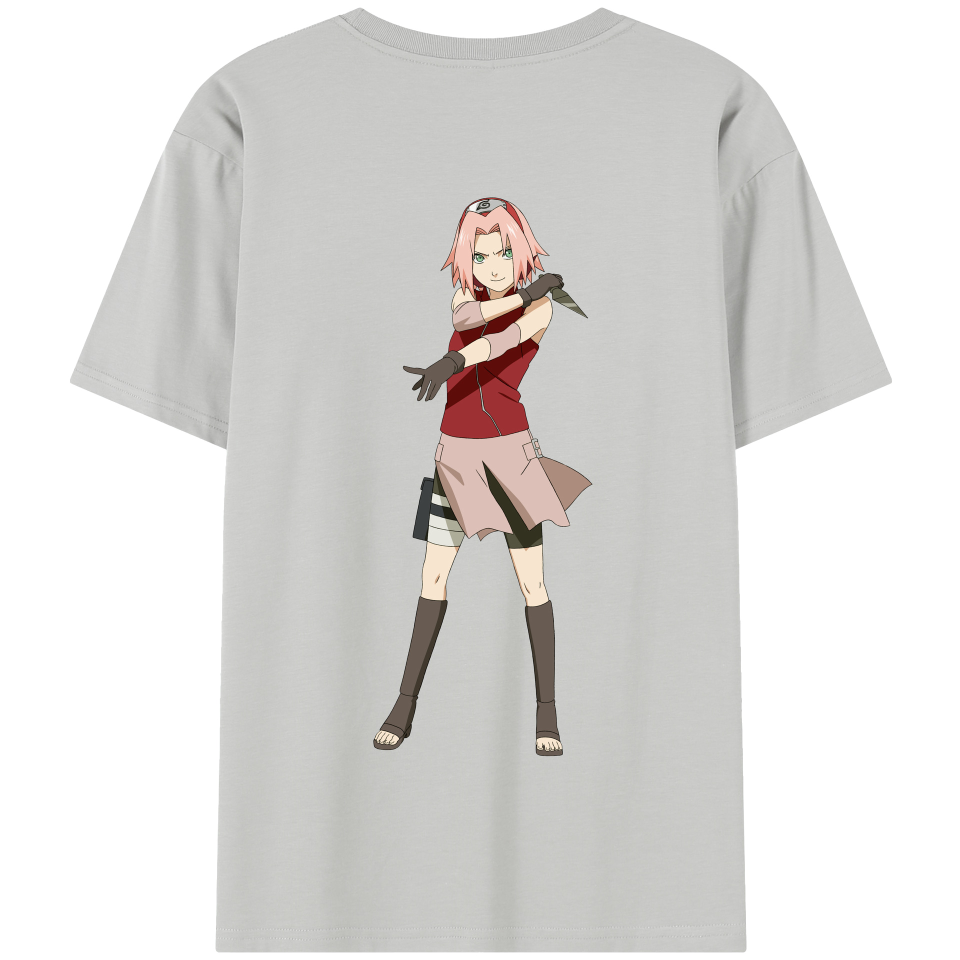 （画像用） NARUTO -ナルト- 春野サクラ Haruno Sakura 綿100％半袖Tシャツ（背面プリント）