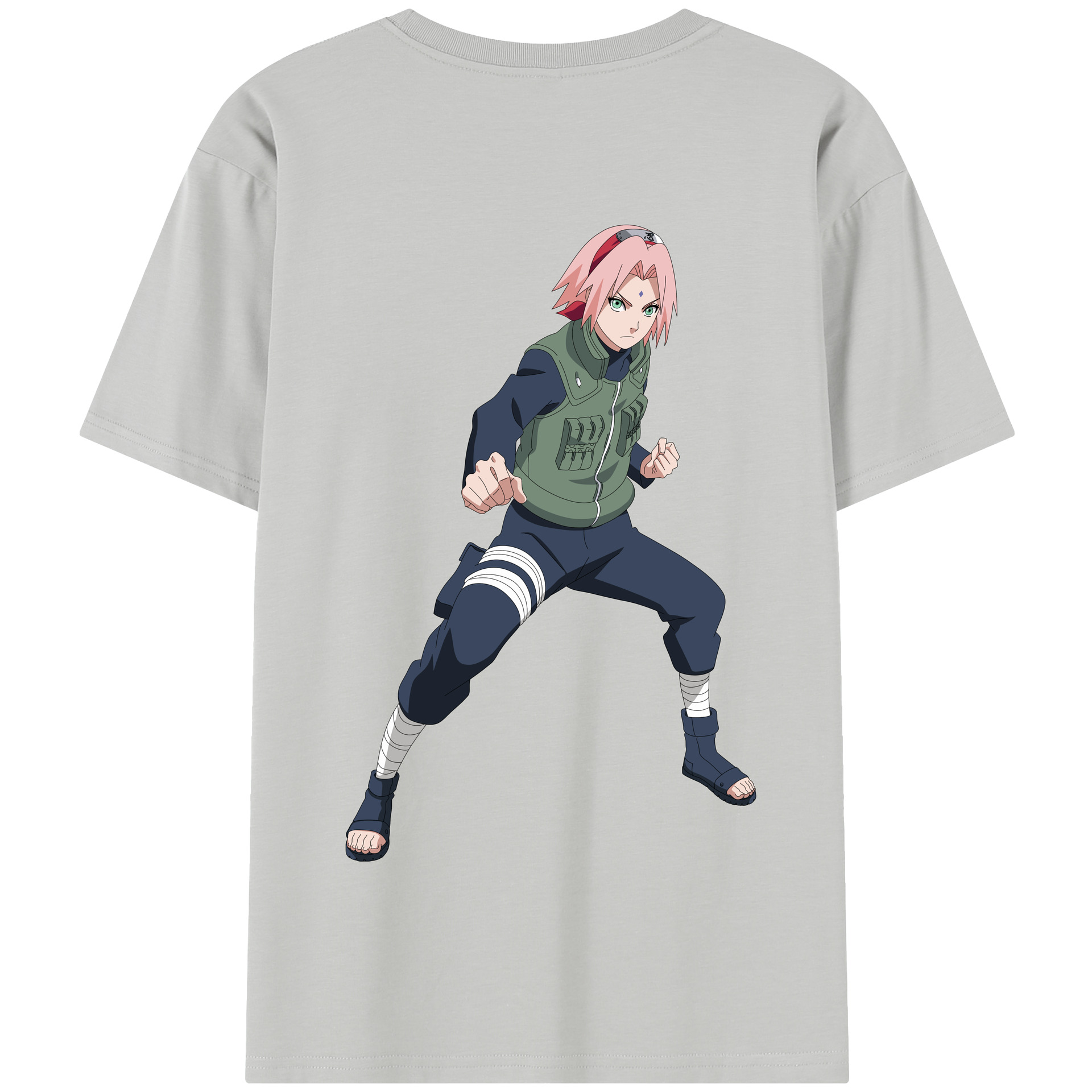 （画像用） NARUTO -ナルト- 春野サクラ Haruno Sakura 綿100％半袖Tシャツ（背面プリント）