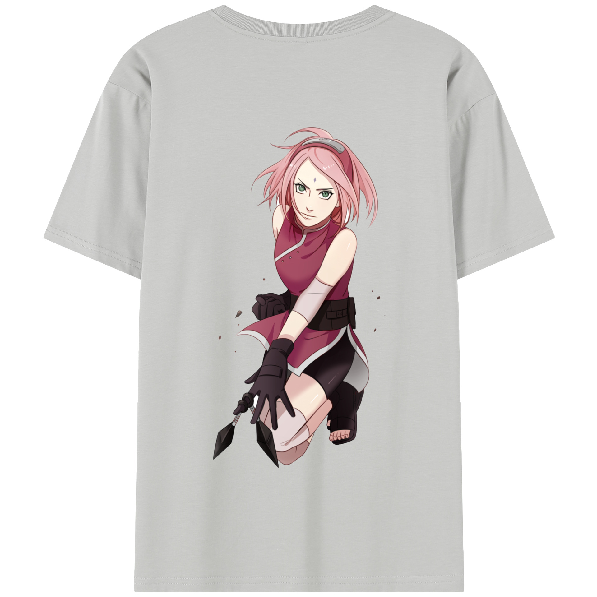 （画像用） NARUTO -ナルト- 春野サクラ Haruno Sakura 綿100％半袖Tシャツ（背面プリント）