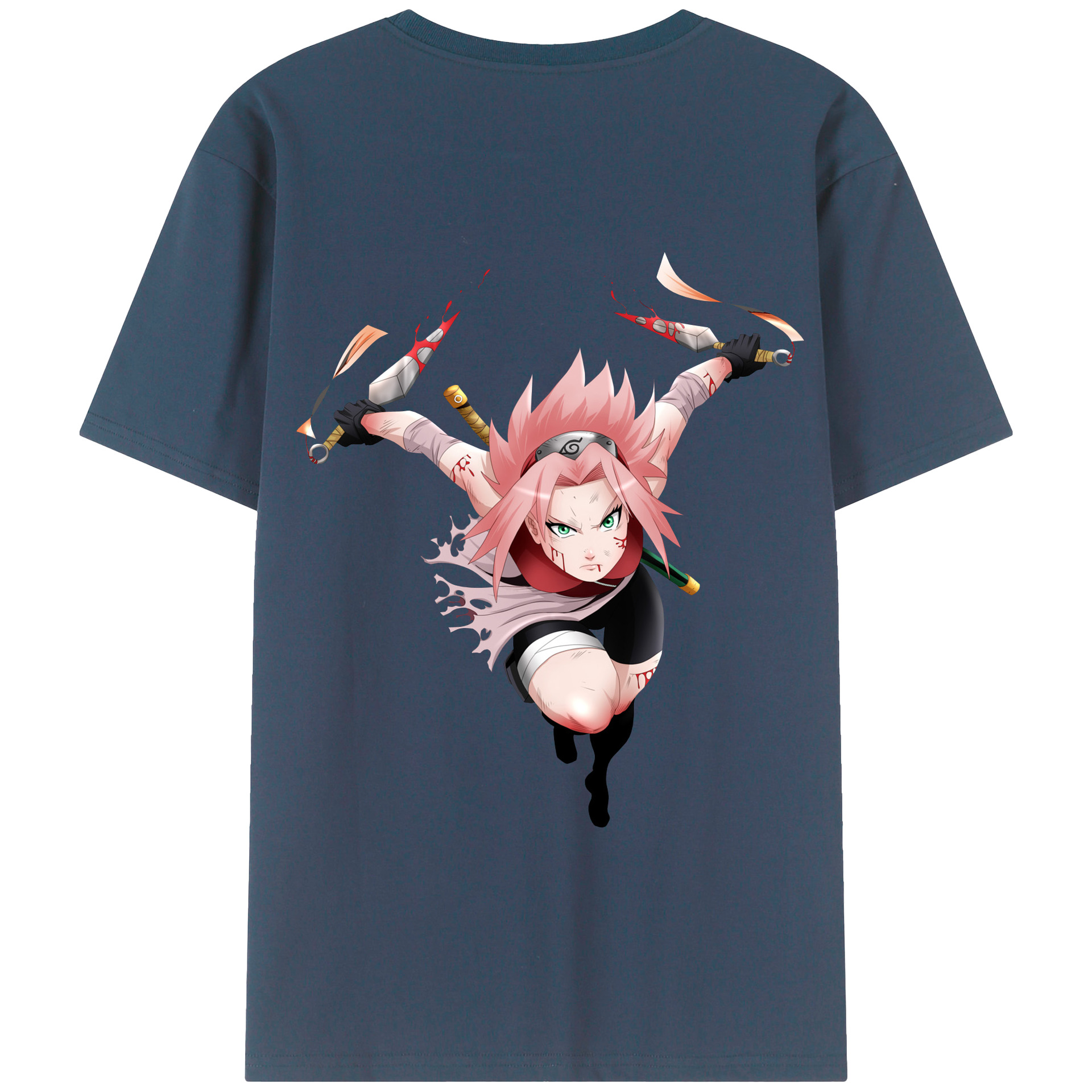 （画像用） NARUTO -ナルト- 春野サクラ Haruno Sakura 綿100％半袖Tシャツ（背面プリント）