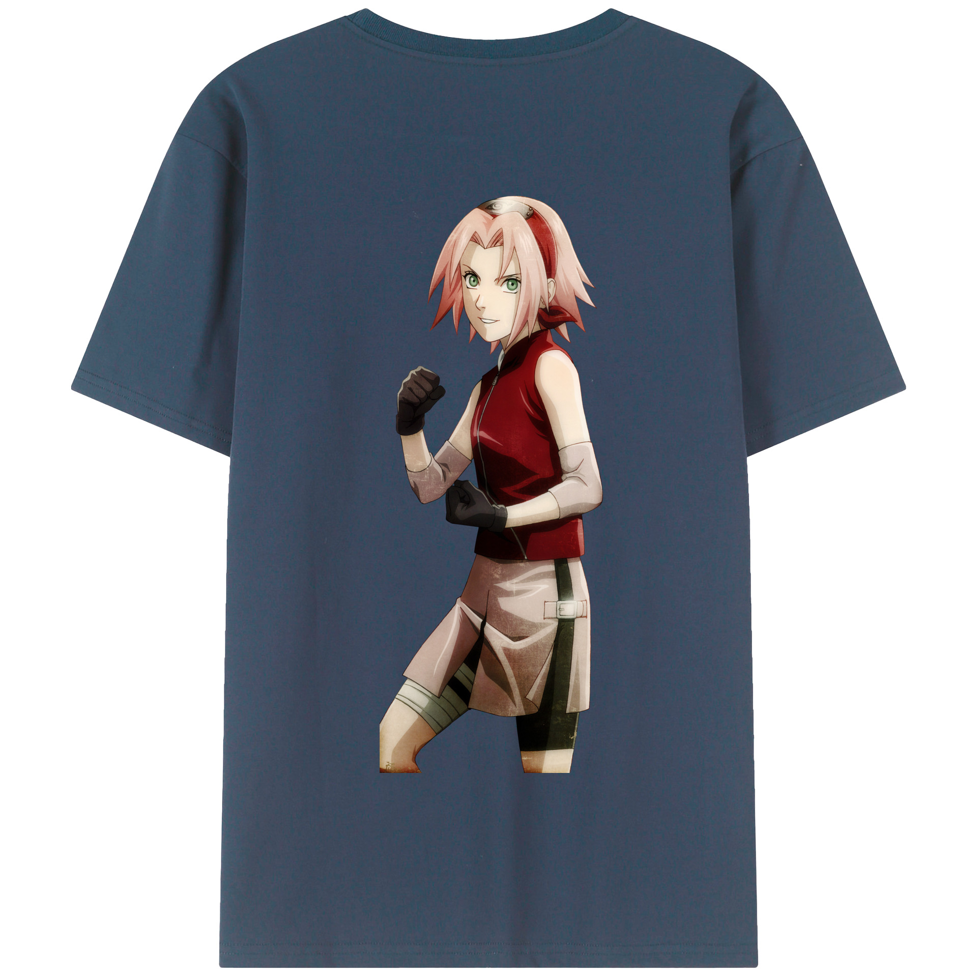 （画像用） NARUTO -ナルト- 春野サクラ Haruno Sakura 綿100％半袖Tシャツ（背面プリント）