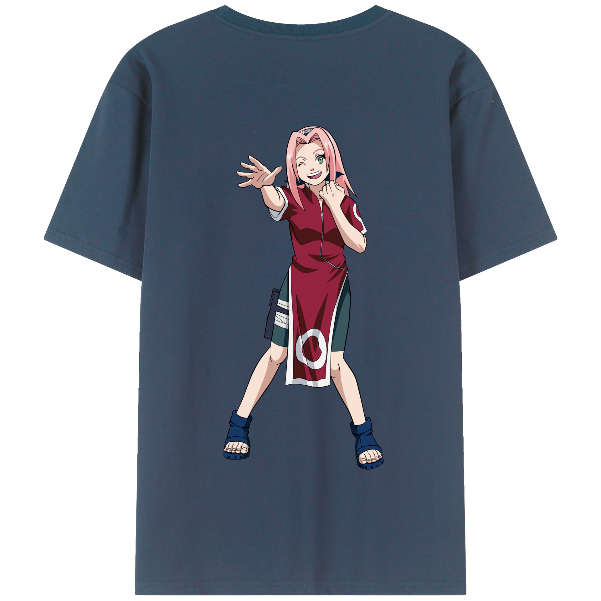 （画像用） NARUTO -ナルト- 春野サクラ Haruno Sakura 綿100％半袖Tシャツ（背面プリント）