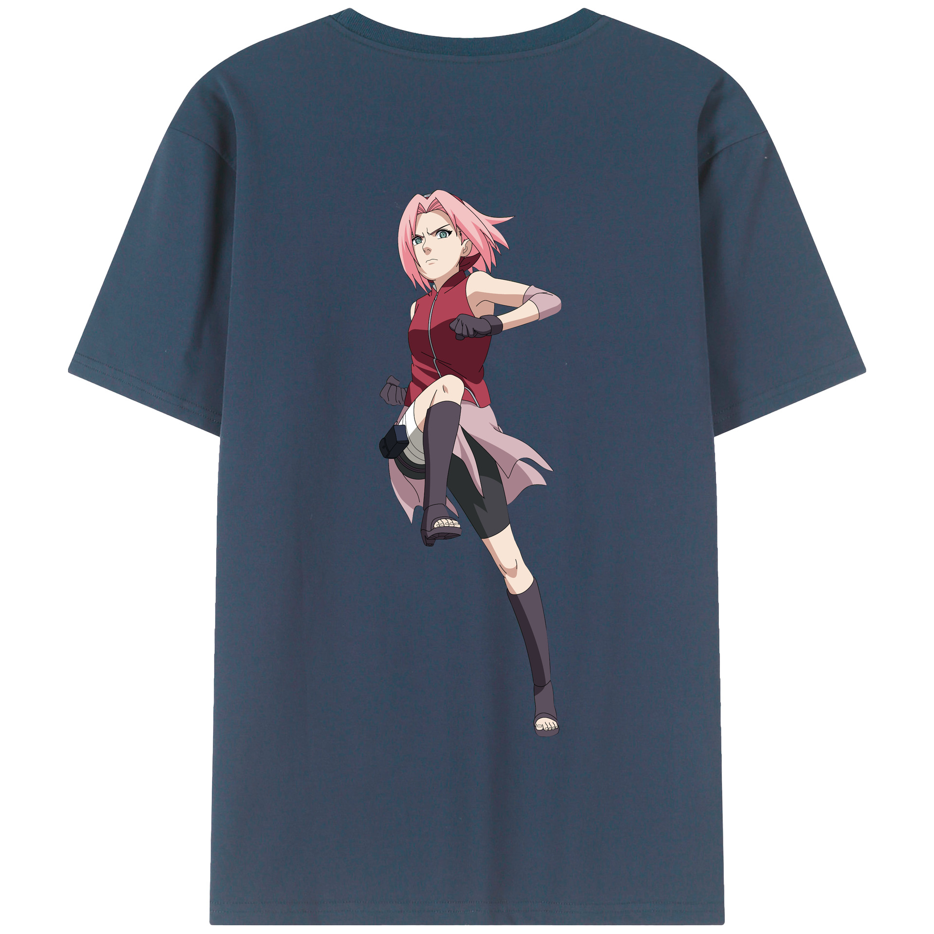 （画像用） NARUTO -ナルト- 春野サクラ Haruno Sakura 綿100％半袖Tシャツ（背面プリント）