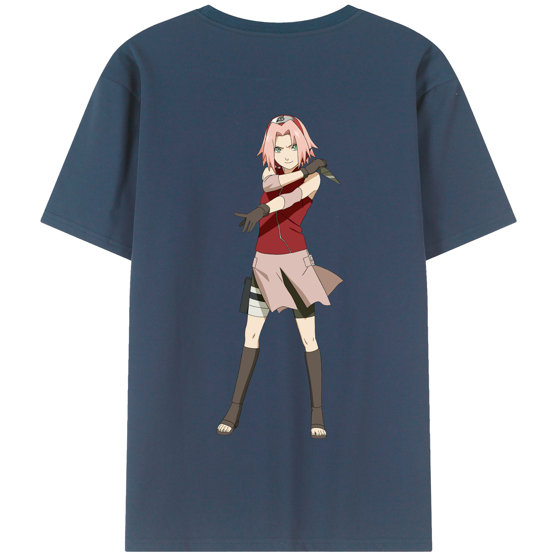 （画像用） NARUTO -ナルト- 春野サクラ Haruno Sakura 綿100％半袖Tシャツ（背面プリント）