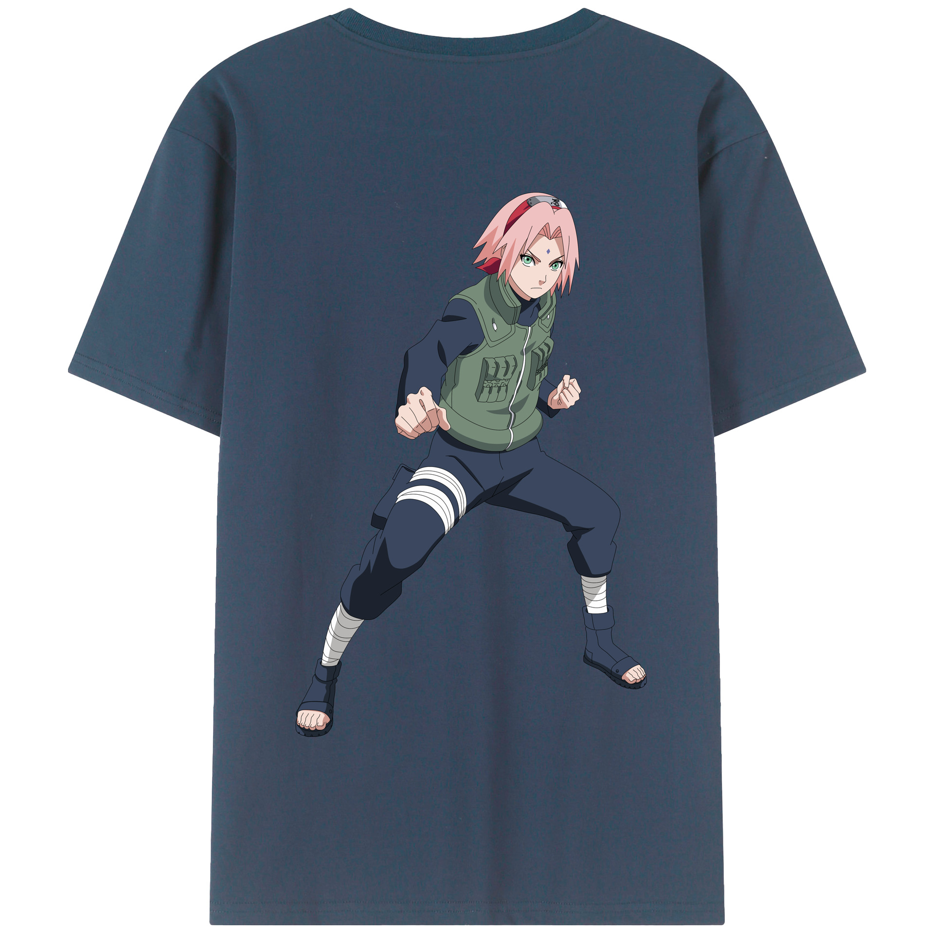 （画像用） NARUTO -ナルト- 春野サクラ Haruno Sakura 綿100％半袖Tシャツ（背面プリント）