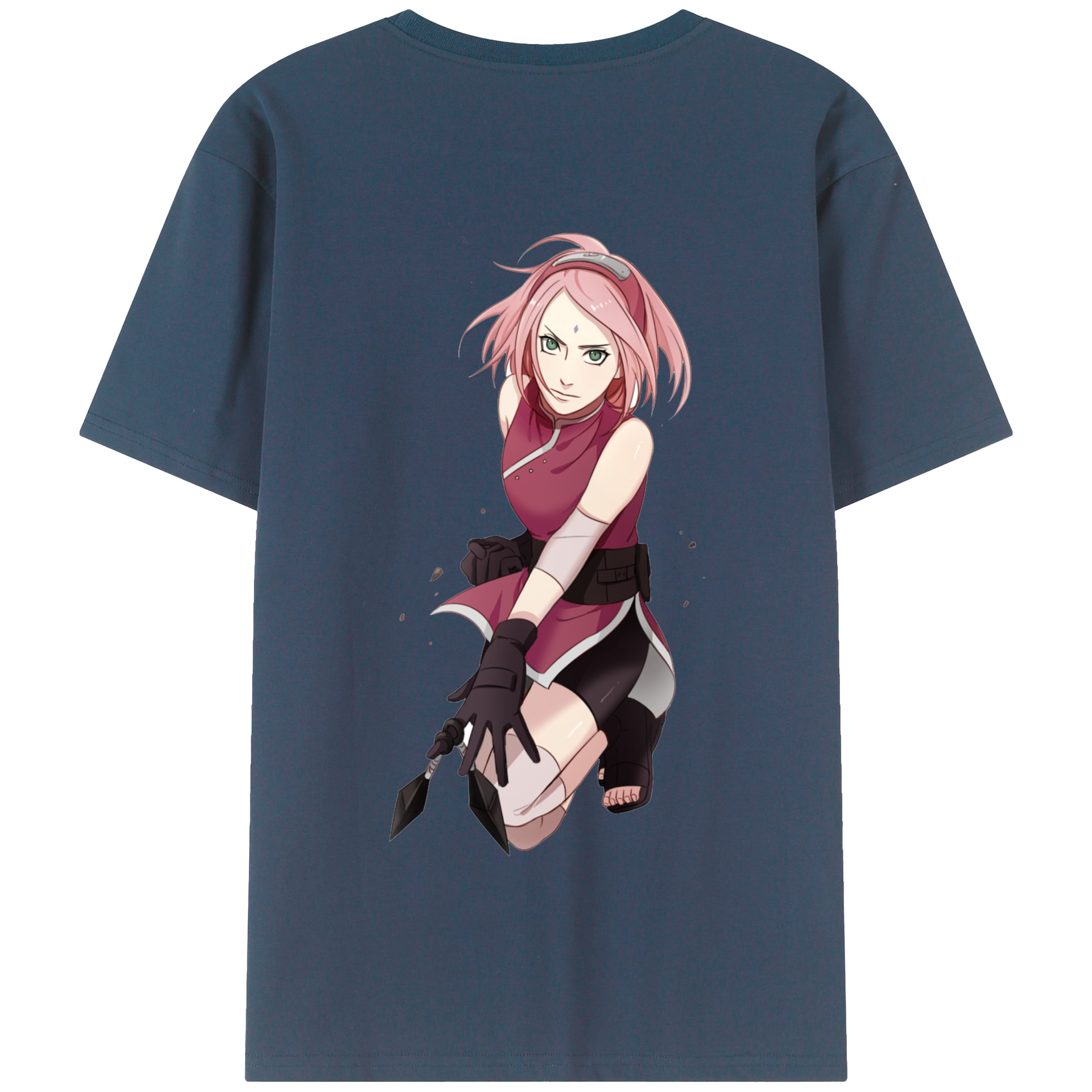 （画像用） NARUTO -ナルト- 春野サクラ Haruno Sakura 綿100％半袖Tシャツ（背面プリント）