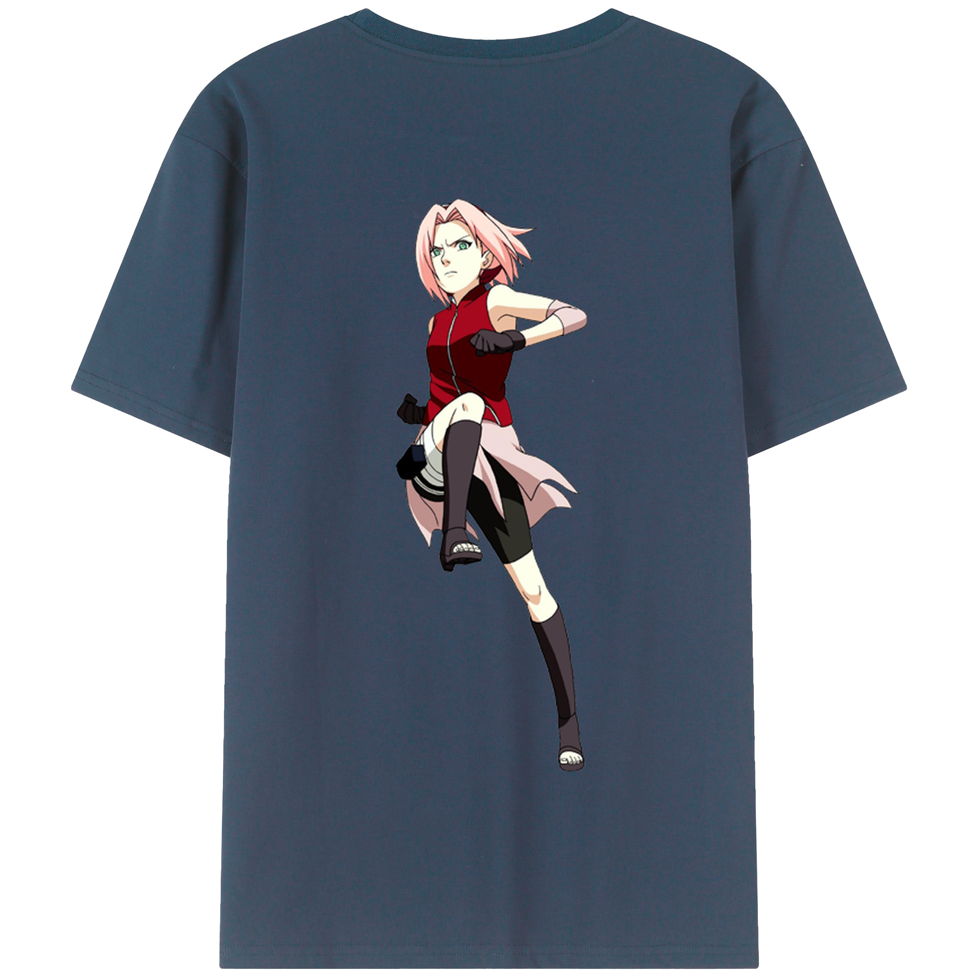 （画像用） NARUTO -ナルト- 春野サクラ Haruno Sakura 綿100％半袖Tシャツ（背面プリント）