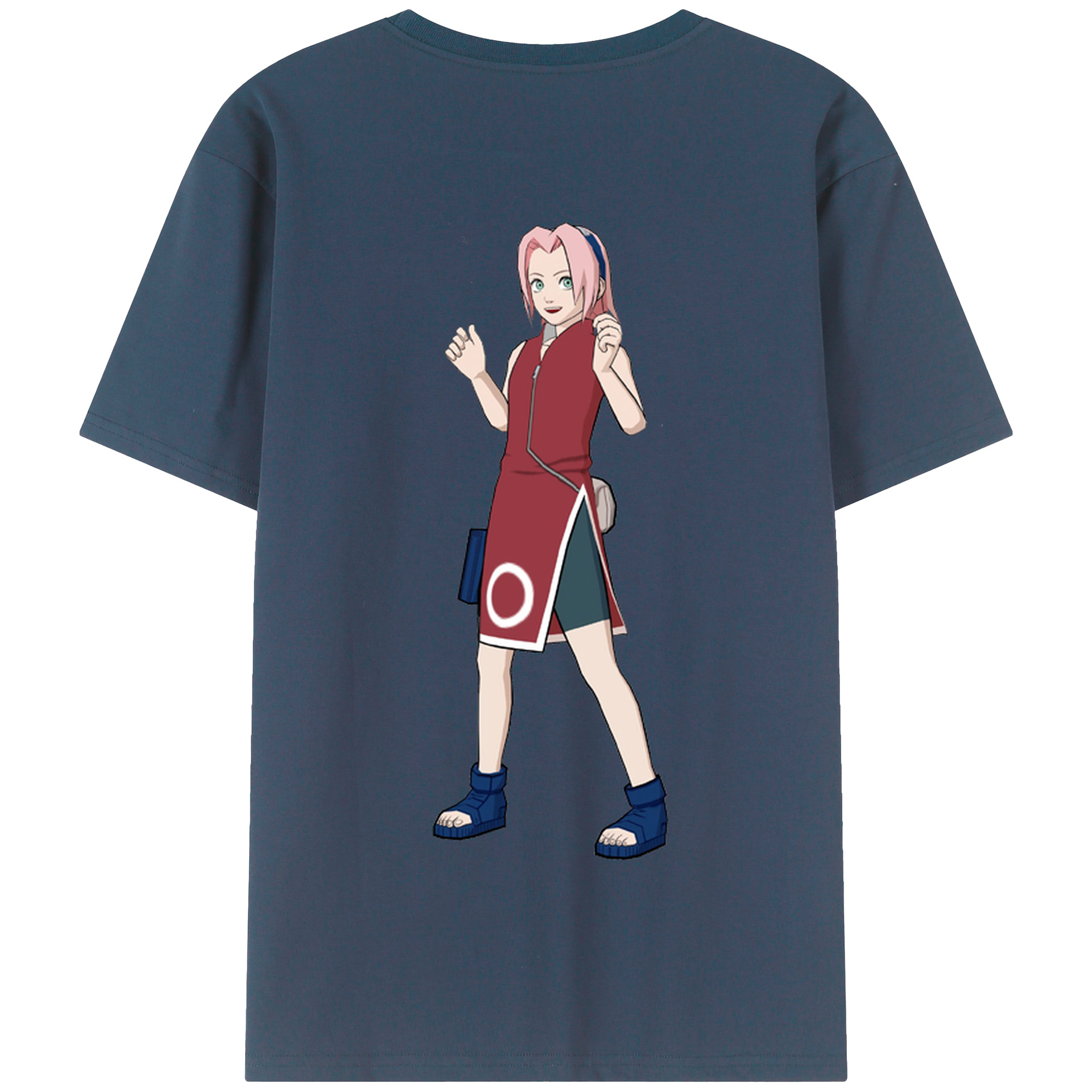 （画像用） NARUTO -ナルト- 春野サクラ Haruno Sakura 綿100％半袖Tシャツ（背面プリント）