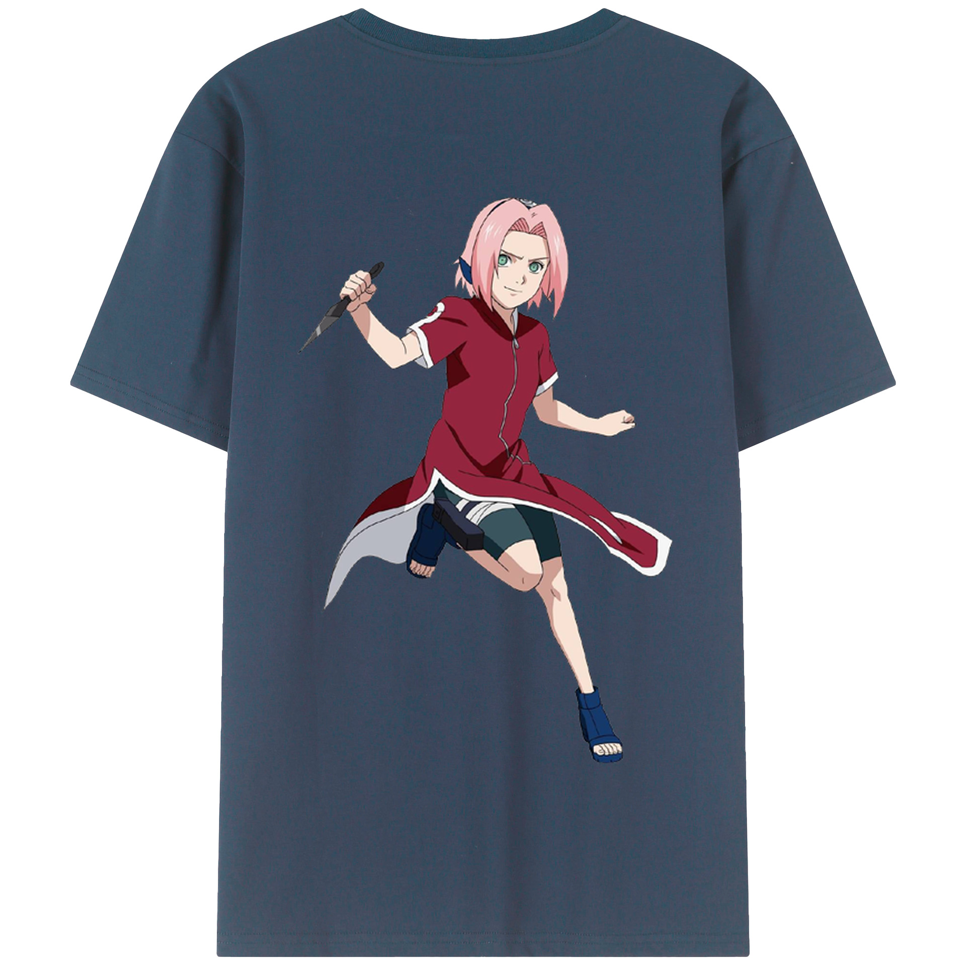 （画像用） NARUTO -ナルト- 春野サクラ Haruno Sakura 綿100％半袖Tシャツ（背面プリント）