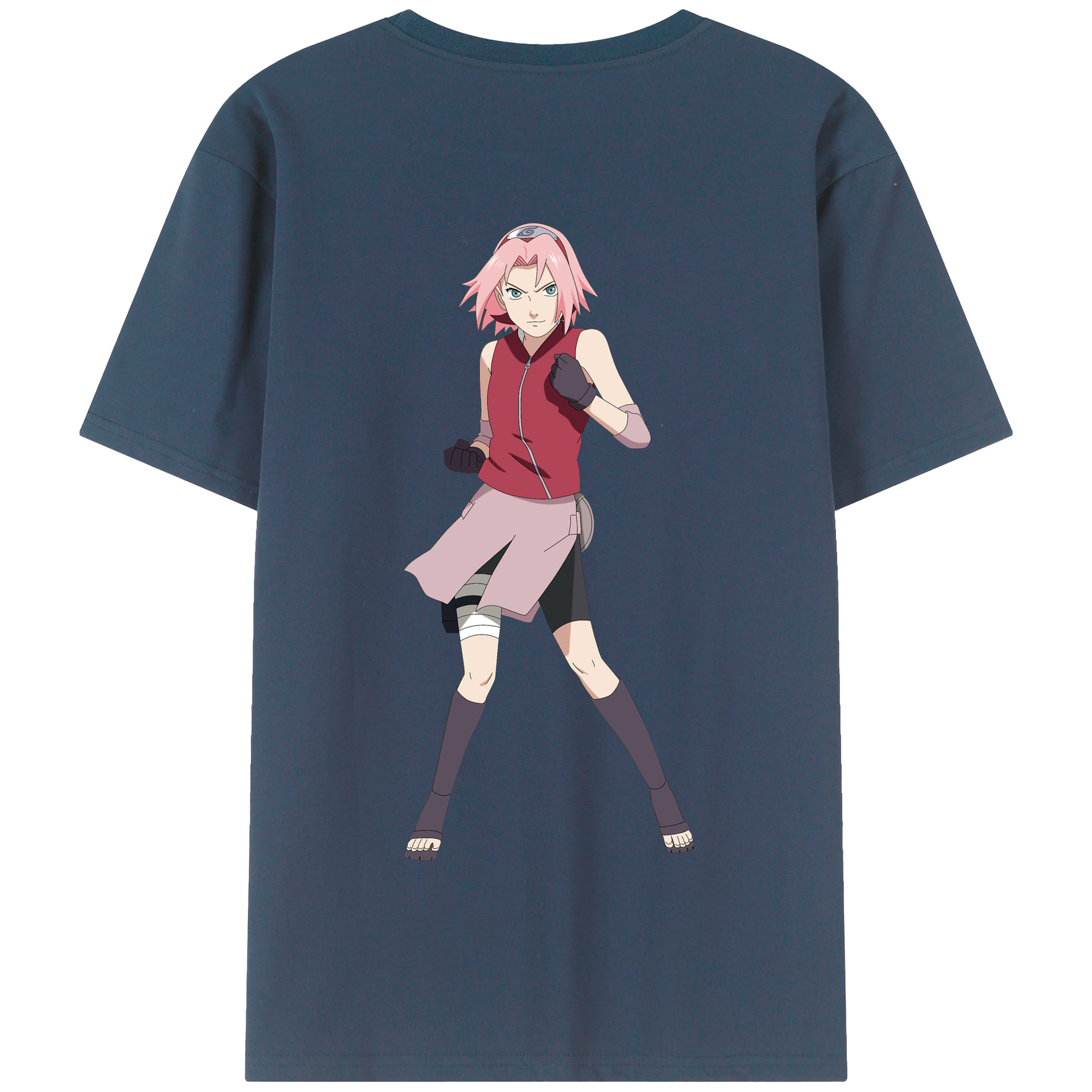 （画像用） NARUTO -ナルト- 春野サクラ Haruno Sakura 綿100％半袖Tシャツ（背面プリント）