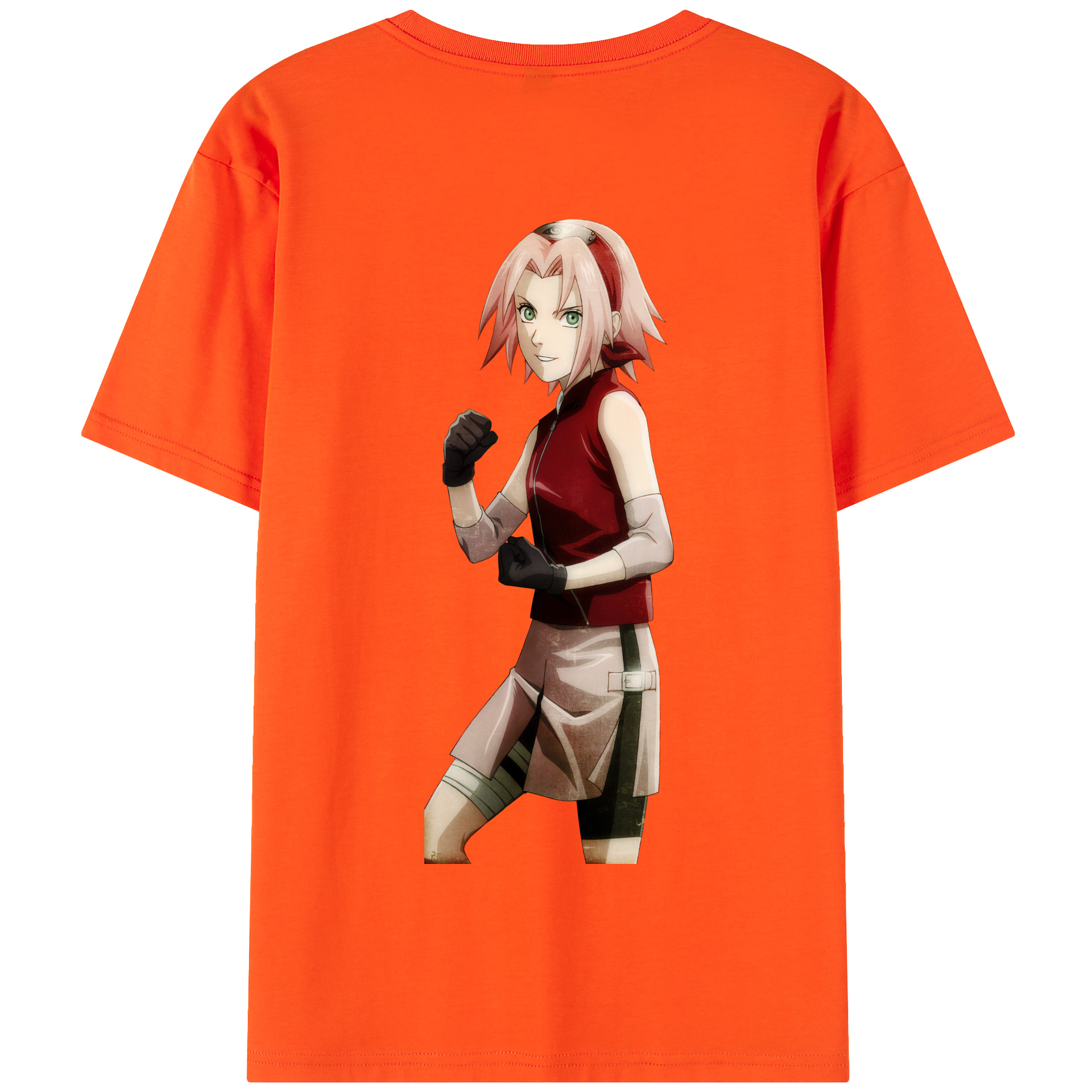 （画像用） NARUTO -ナルト- 春野サクラ Haruno Sakura 綿100％半袖Tシャツ（背面プリント）