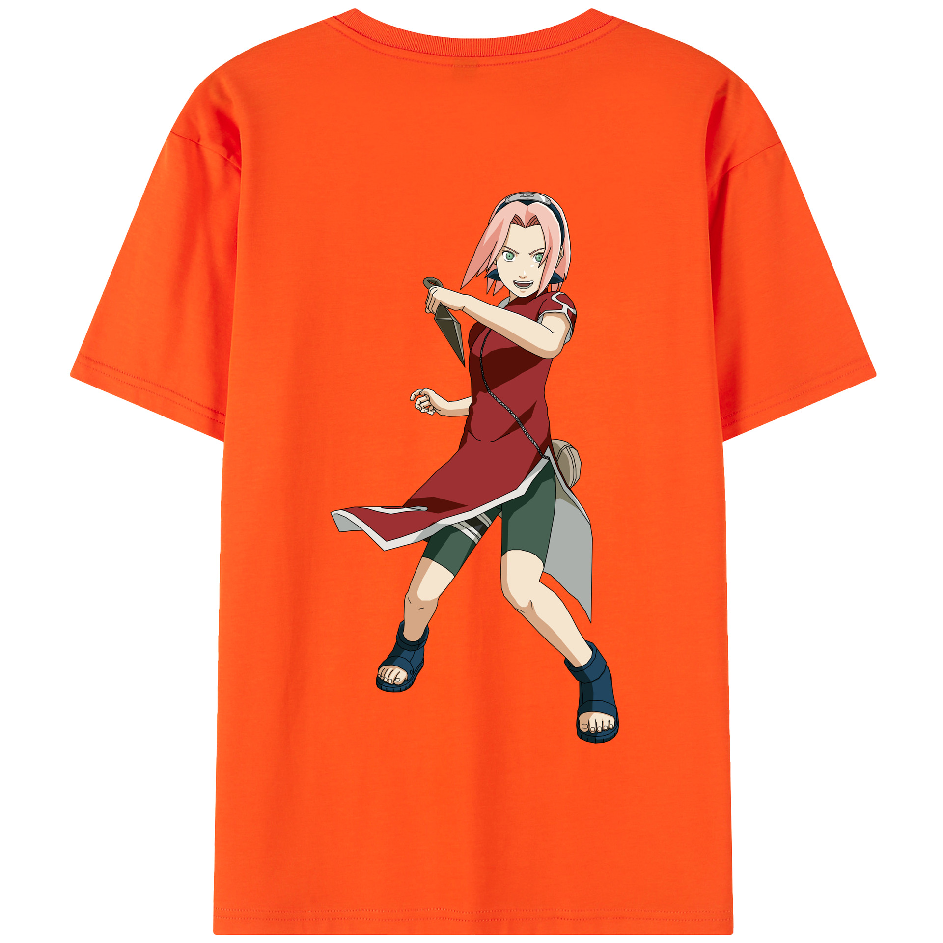 （画像用） NARUTO -ナルト- 春野サクラ Haruno Sakura 綿100％半袖Tシャツ（背面プリント）
