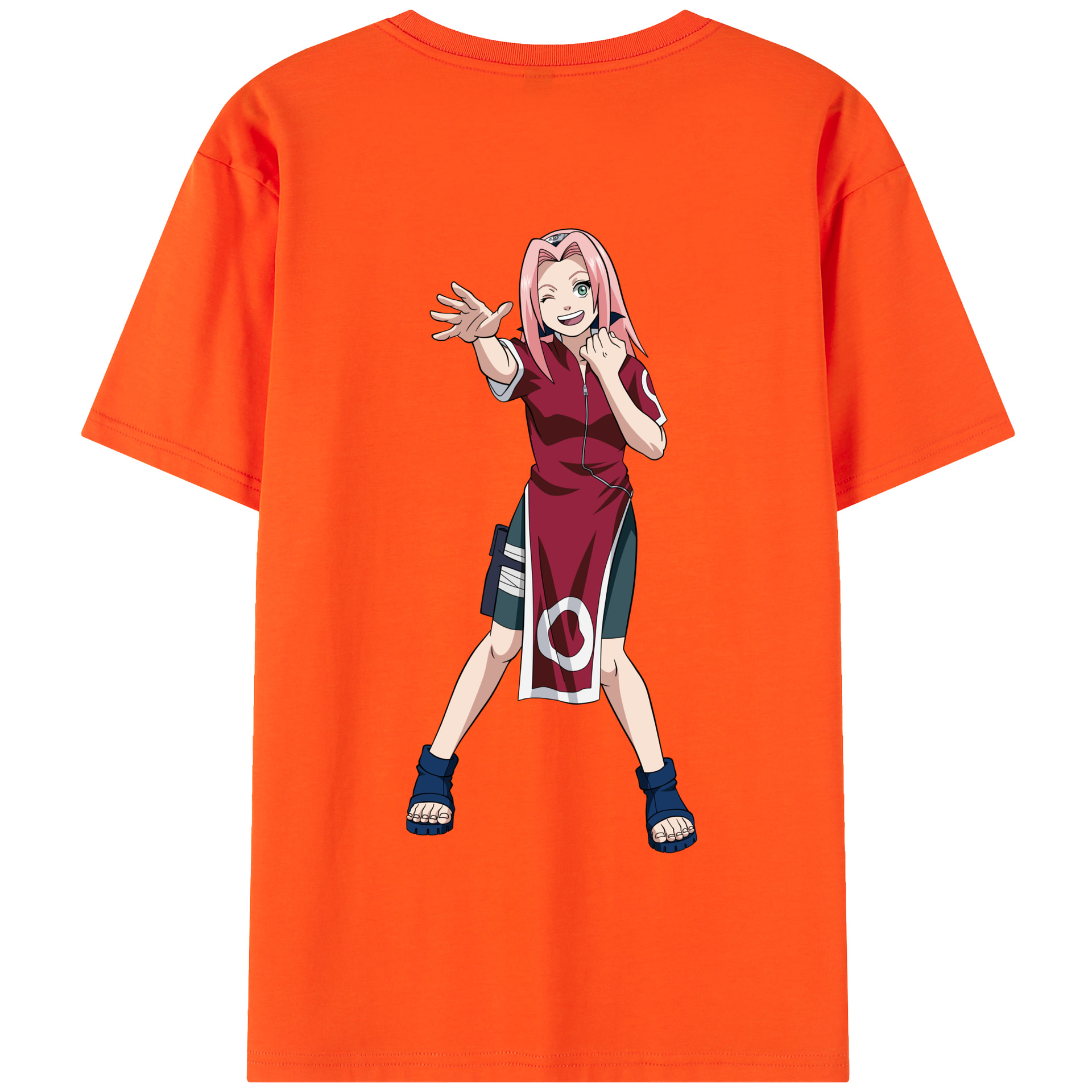 （画像用） NARUTO -ナルト- 春野サクラ Haruno Sakura 綿100％半袖Tシャツ（背面プリント）