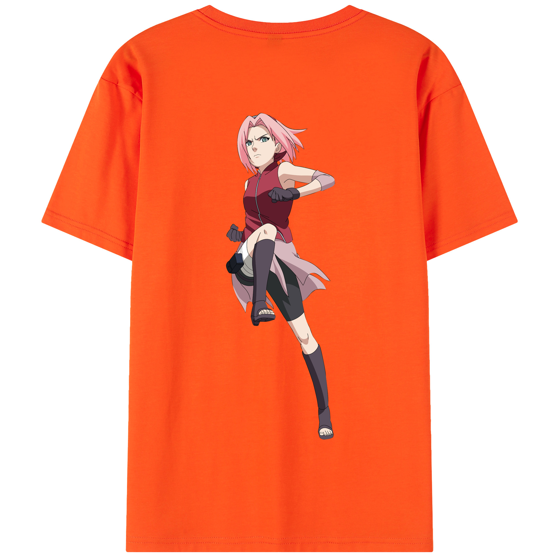 （画像用） NARUTO -ナルト- 春野サクラ Haruno Sakura 綿100％半袖Tシャツ（背面プリント）