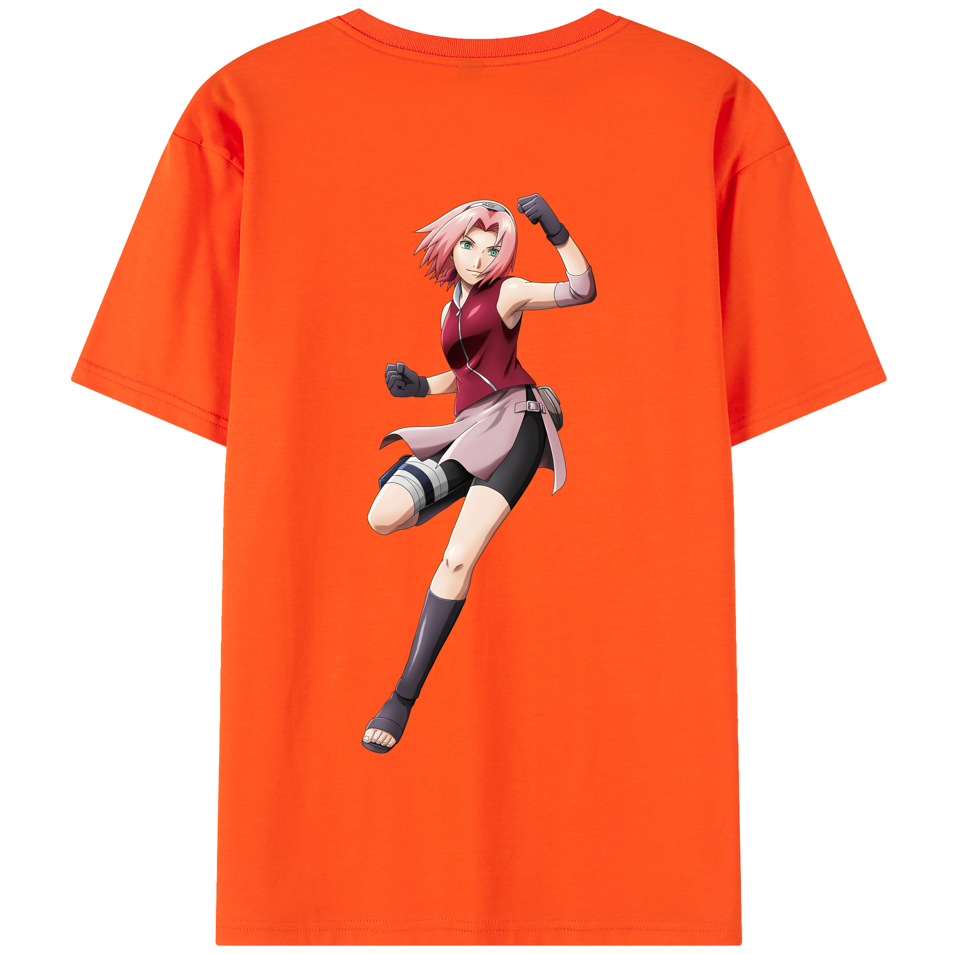 （画像用） NARUTO -ナルト- 春野サクラ Haruno Sakura 綿100％半袖Tシャツ（背面プリント）
