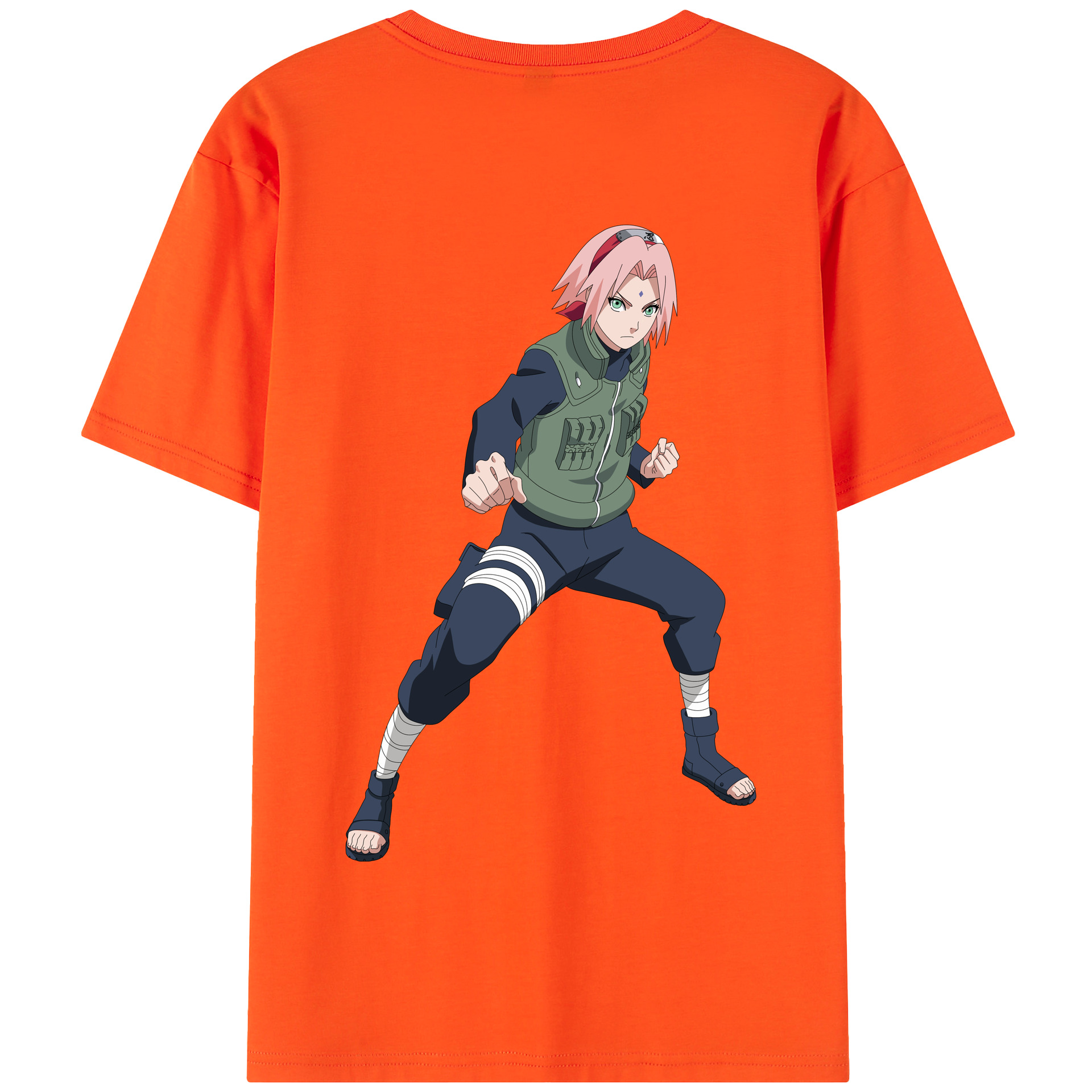 （画像用） NARUTO -ナルト- 春野サクラ Haruno Sakura 綿100％半袖Tシャツ（背面プリント）