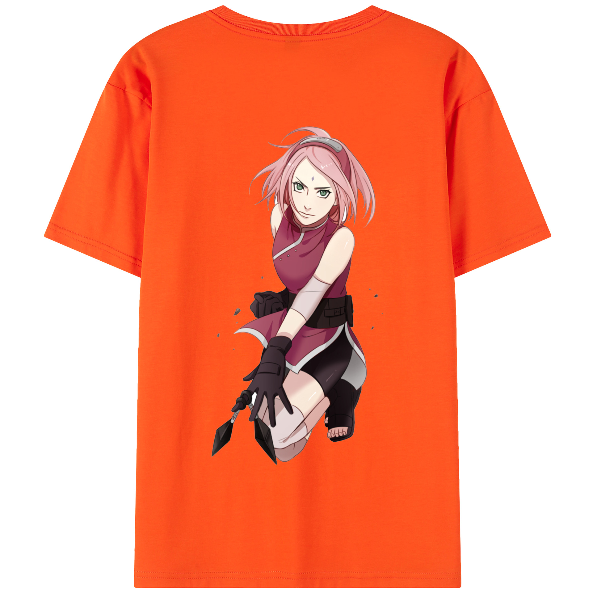 （画像用） NARUTO -ナルト- 春野サクラ Haruno Sakura 綿100％半袖Tシャツ（背面プリント）