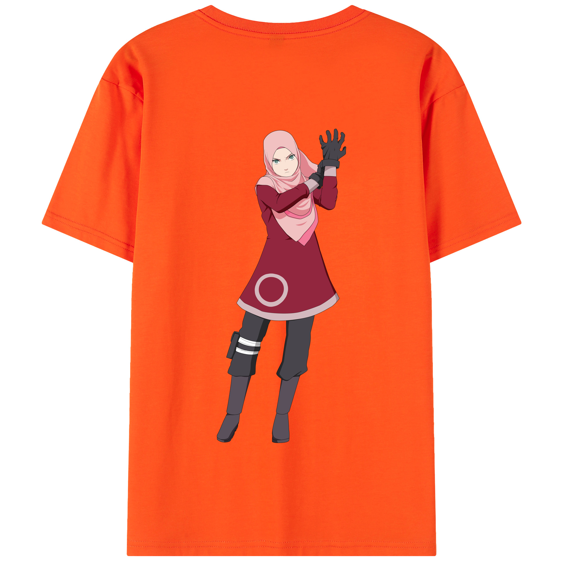 （画像用） NARUTO -ナルト- 春野サクラ Haruno Sakura 綿100％半袖Tシャツ（背面プリント）