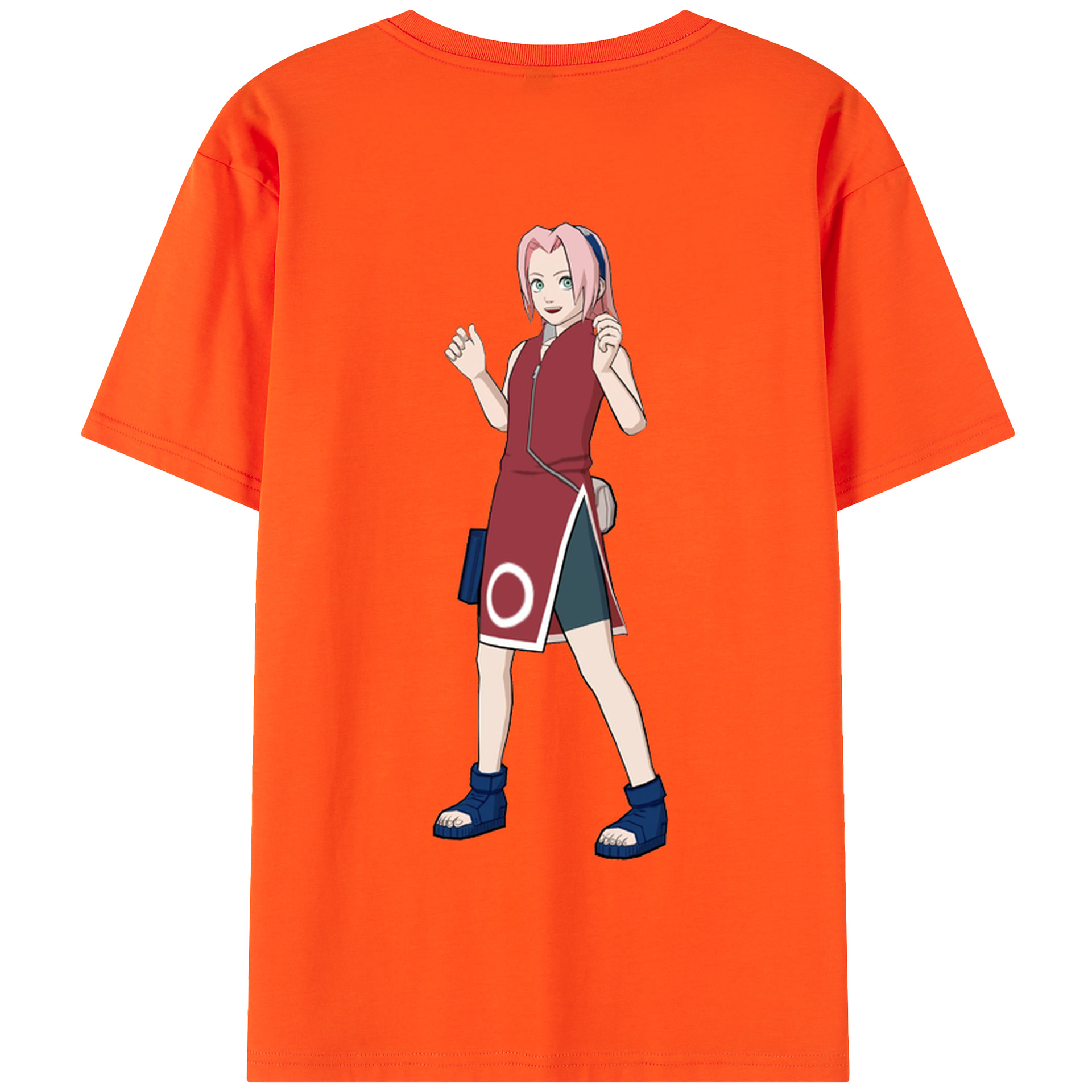 （画像用） NARUTO -ナルト- 春野サクラ Haruno Sakura 綿100％半袖Tシャツ（背面プリント）