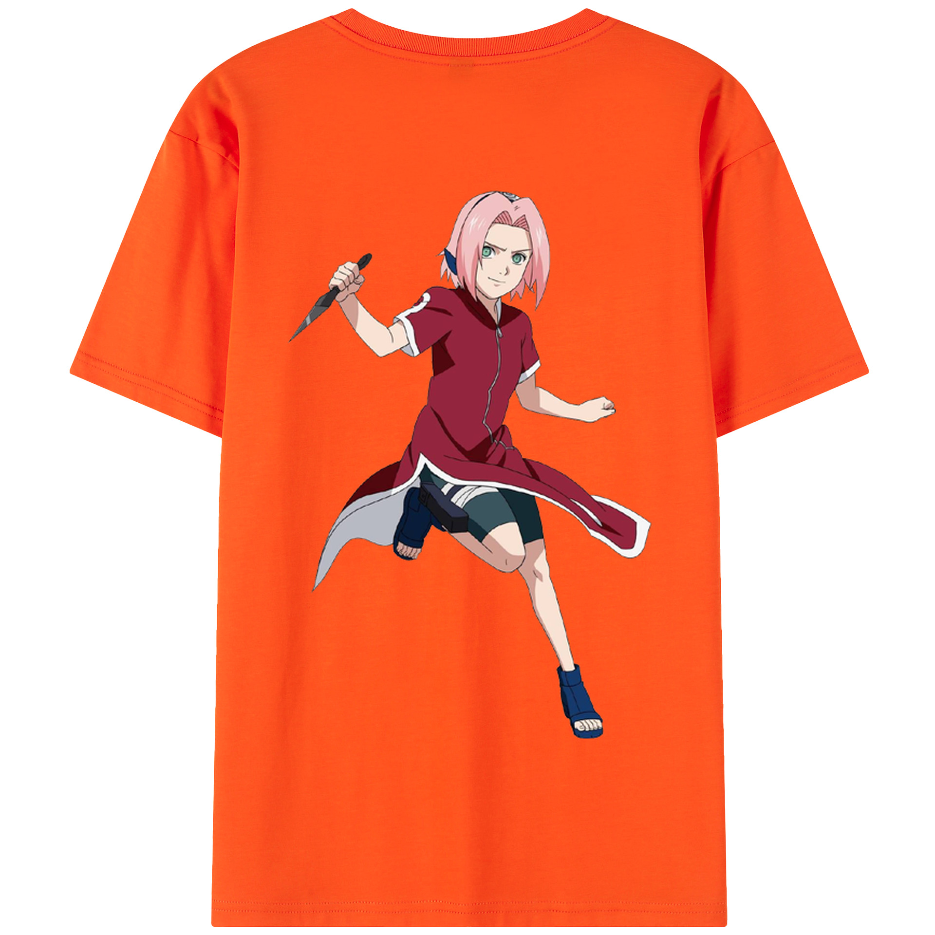 （画像用） NARUTO -ナルト- 春野サクラ Haruno Sakura 綿100％半袖Tシャツ（背面プリント）