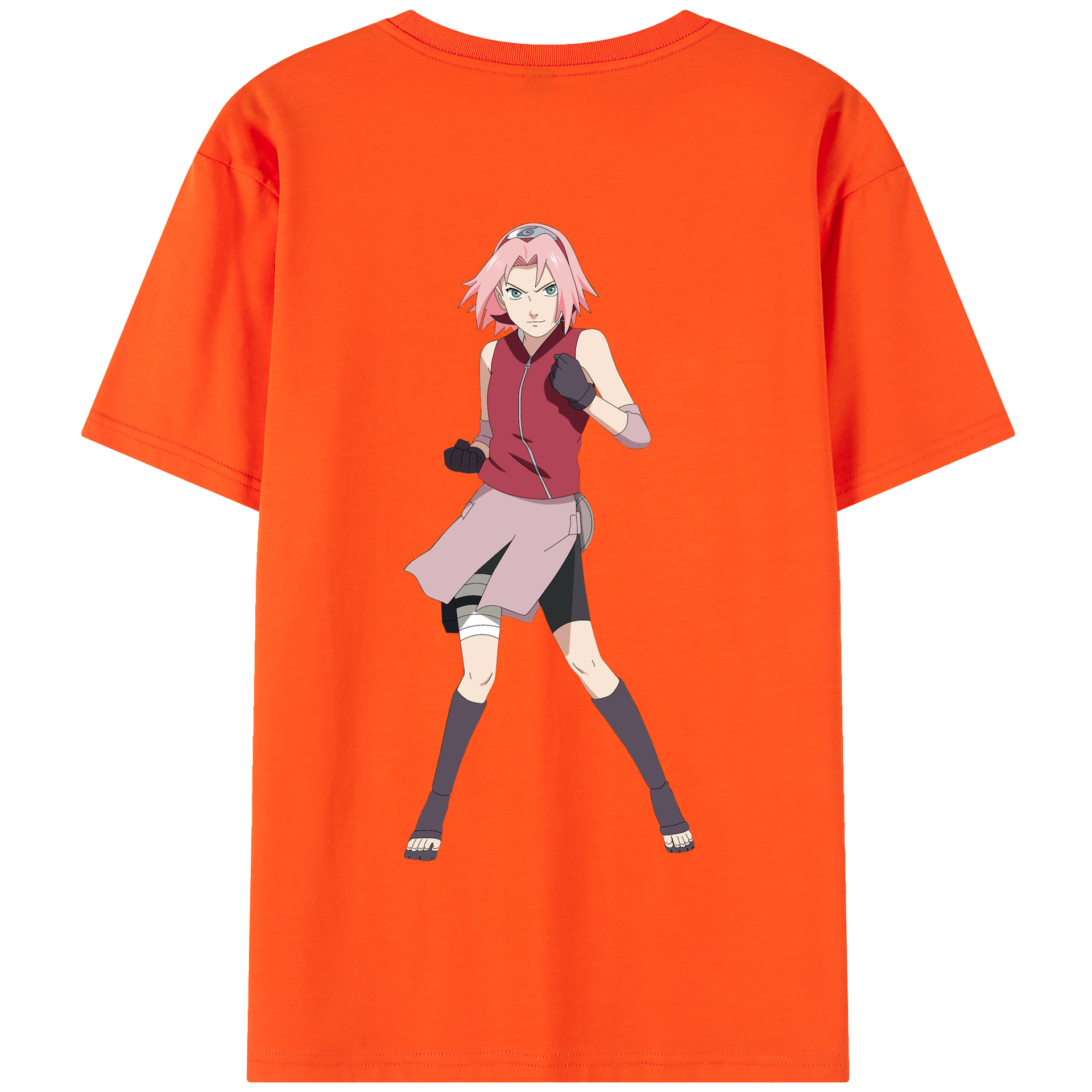 （画像用） NARUTO -ナルト- 春野サクラ Haruno Sakura 綿100％半袖Tシャツ（背面プリント）