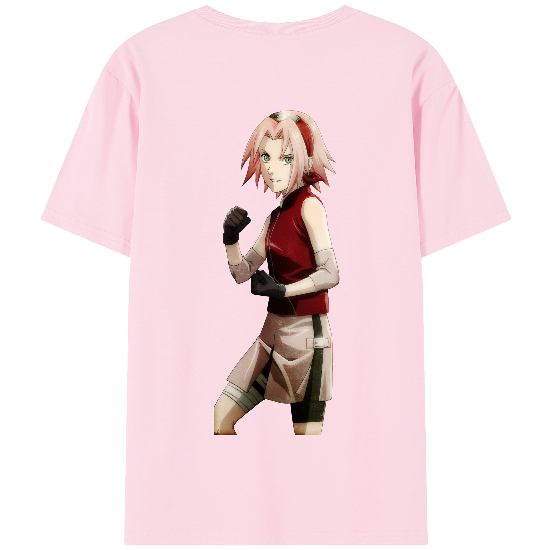 （画像用） NARUTO -ナルト- 春野サクラ Haruno Sakura 綿100％半袖Tシャツ（背面プリント）