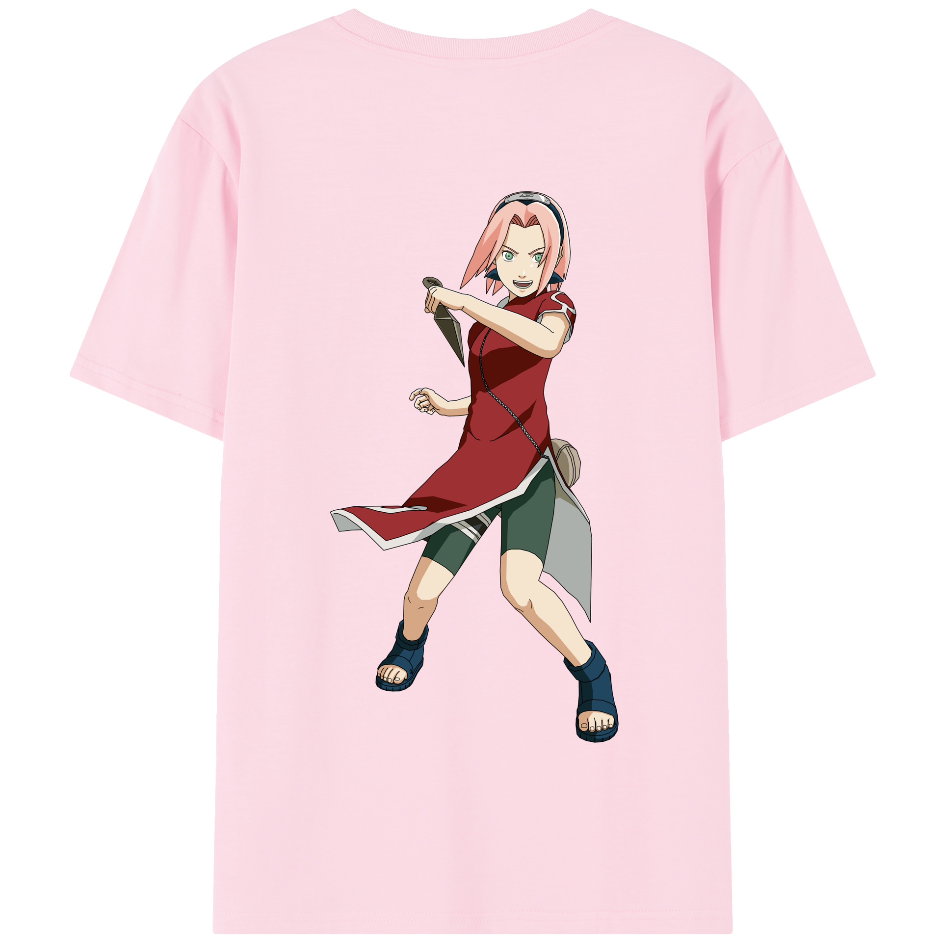 （画像用） NARUTO -ナルト- 春野サクラ Haruno Sakura 綿100％半袖Tシャツ（背面プリント）
