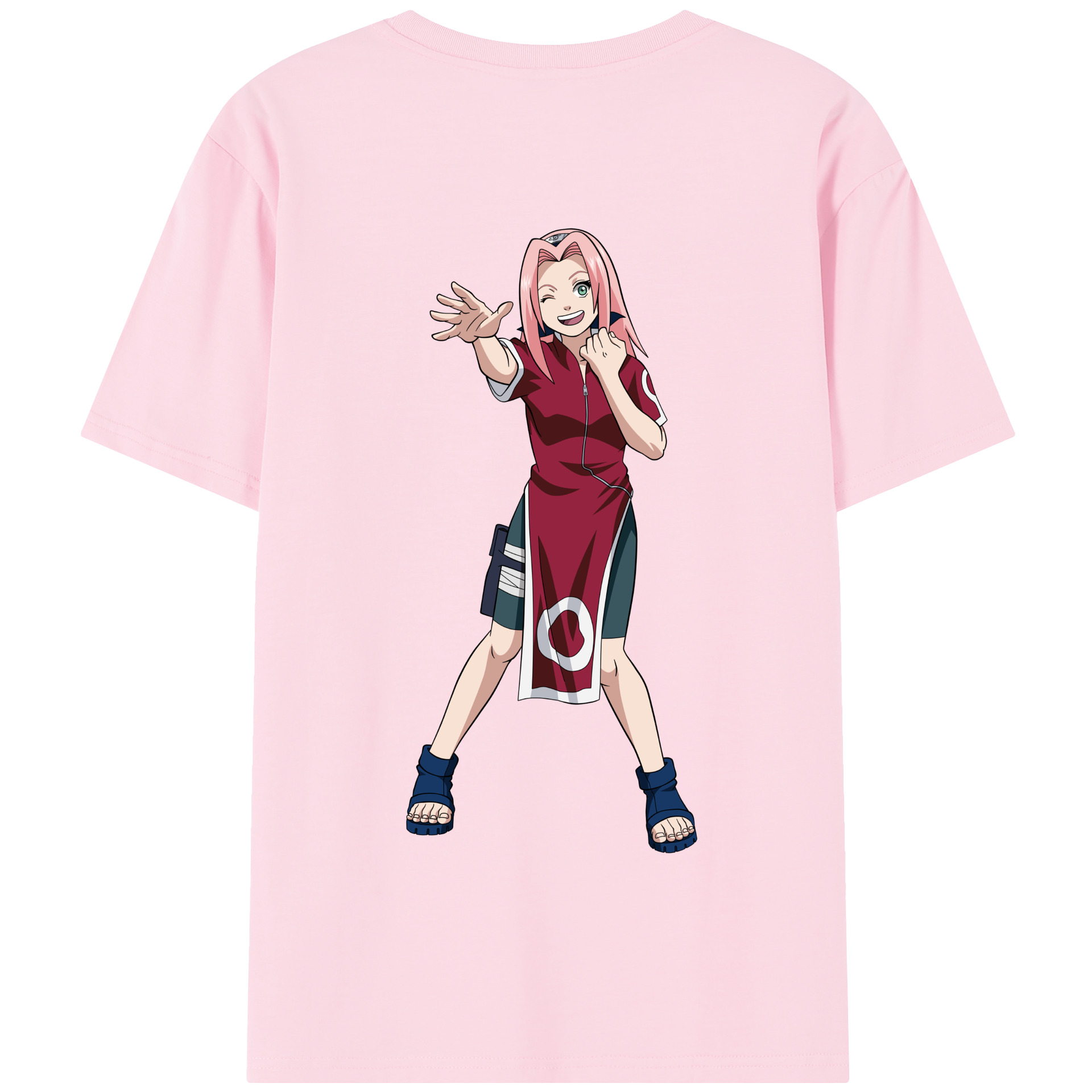 （画像用） NARUTO -ナルト- 春野サクラ Haruno Sakura 綿100％半袖Tシャツ（背面プリント）