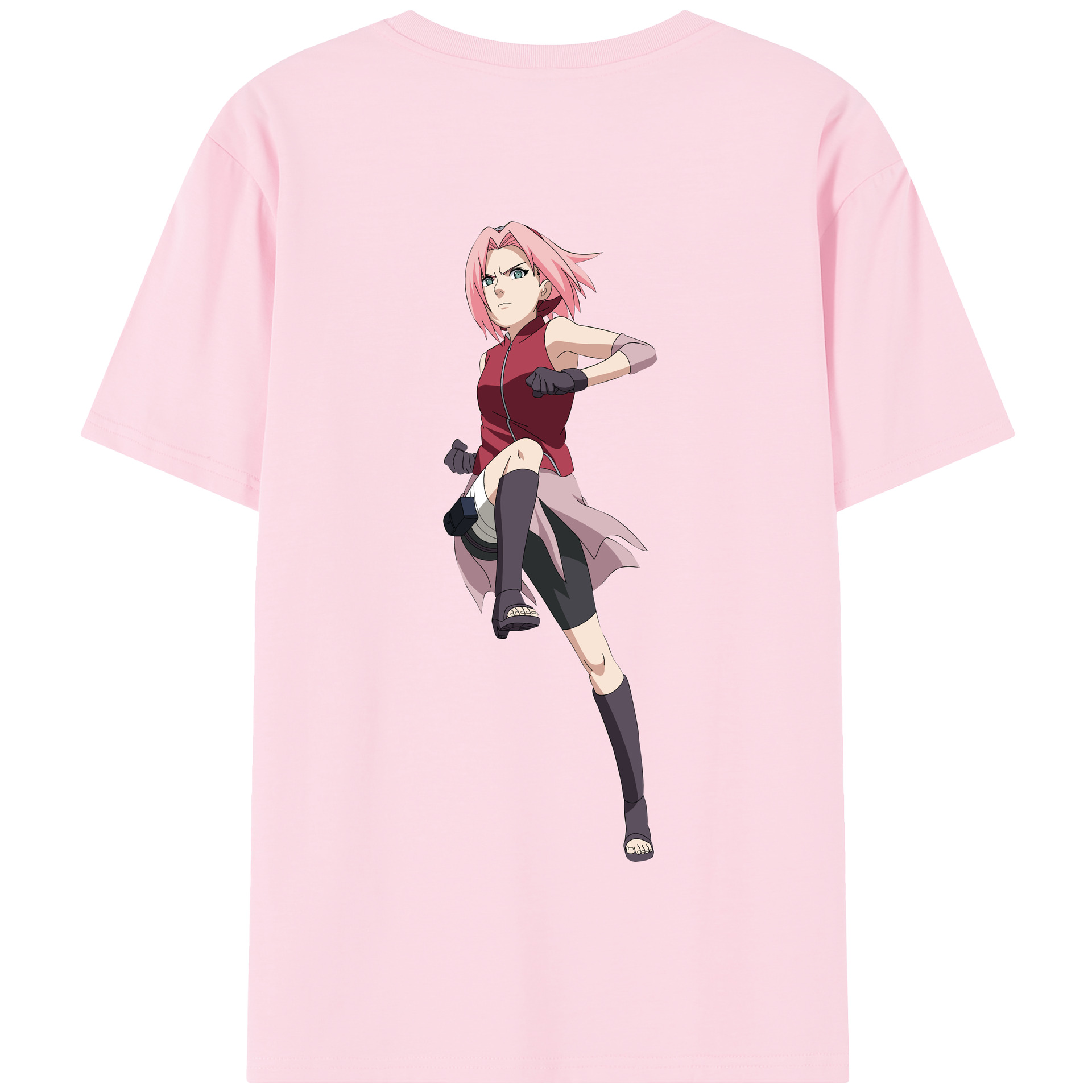 （画像用） NARUTO -ナルト- 春野サクラ Haruno Sakura 綿100％半袖Tシャツ（背面プリント）
