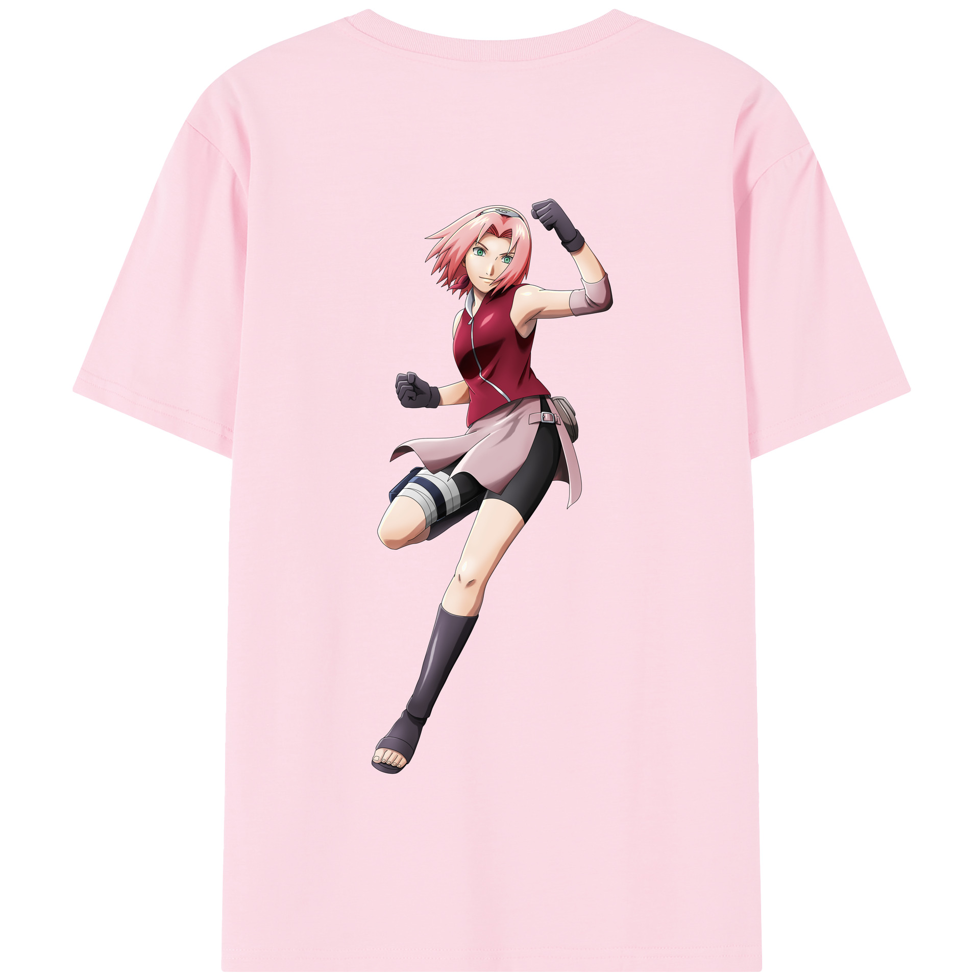 （画像用） NARUTO -ナルト- 春野サクラ Haruno Sakura 綿100％半袖Tシャツ（背面プリント）