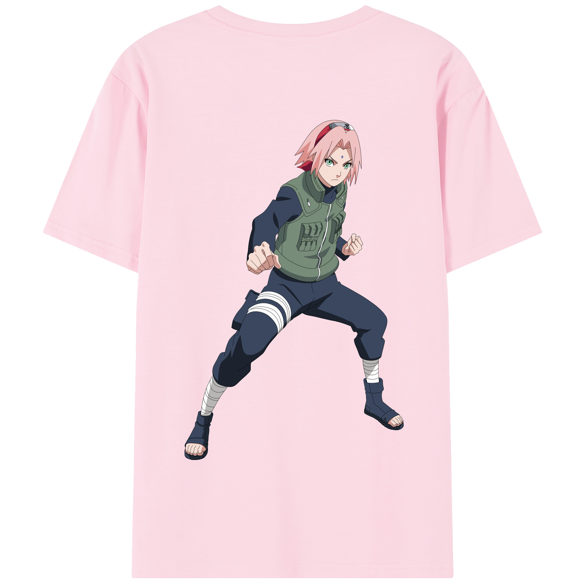 （画像用） NARUTO -ナルト- 春野サクラ Haruno Sakura 綿100％半袖Tシャツ（背面プリント）