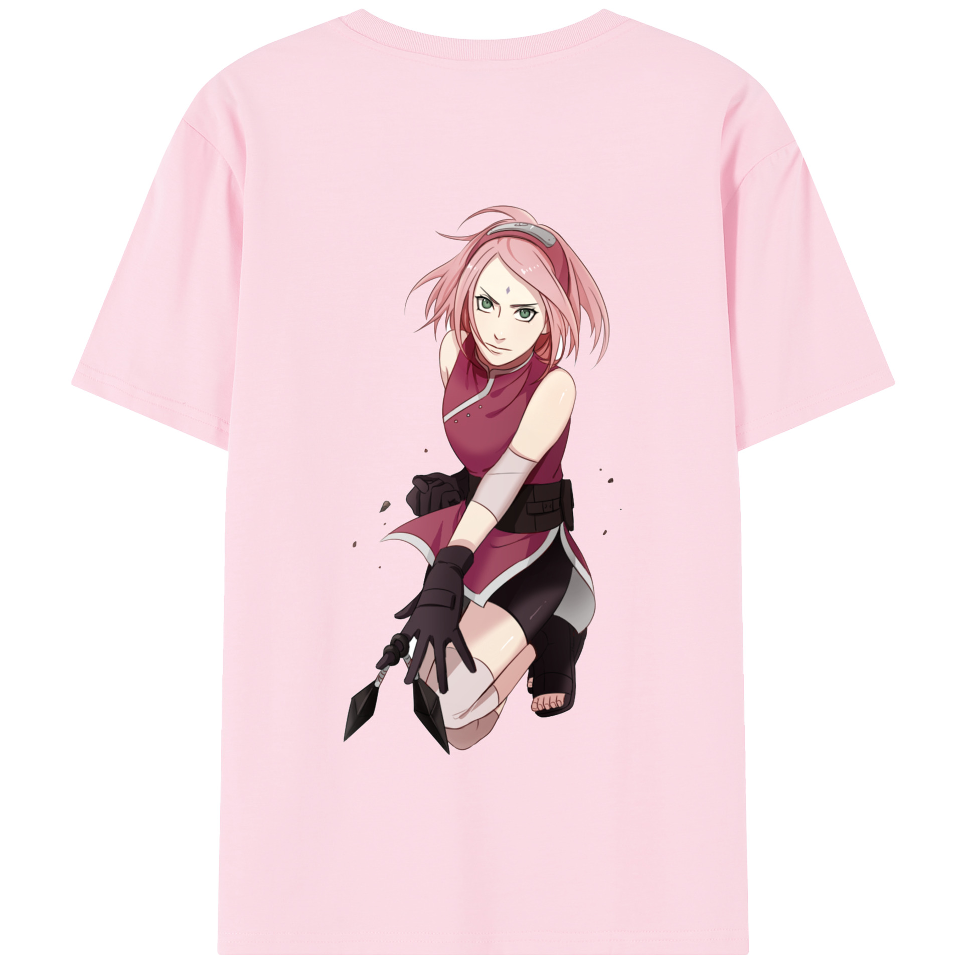 （画像用） NARUTO -ナルト- 春野サクラ Haruno Sakura 綿100％半袖Tシャツ（背面プリント）