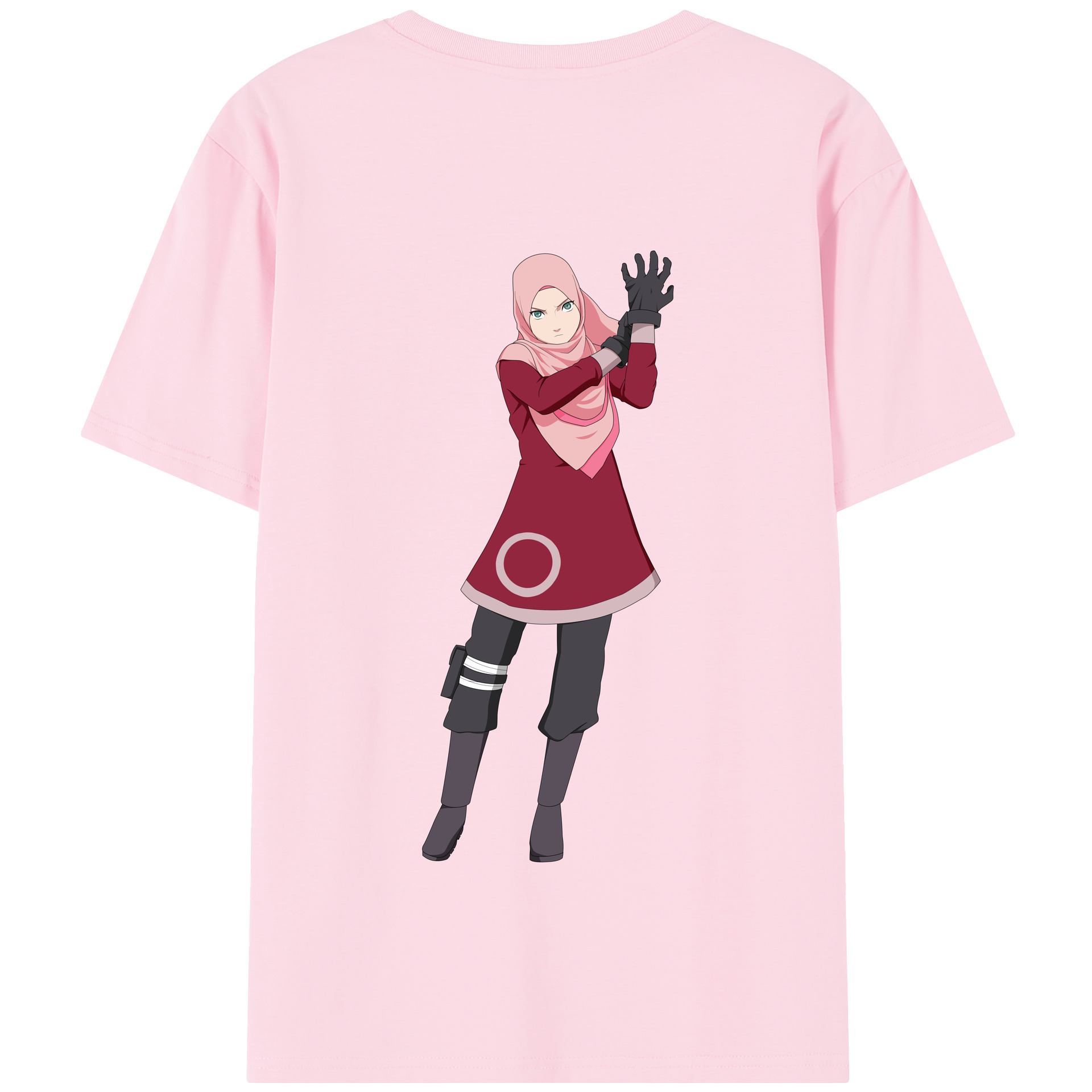（画像用） NARUTO -ナルト- 春野サクラ Haruno Sakura 綿100％半袖Tシャツ（背面プリント）