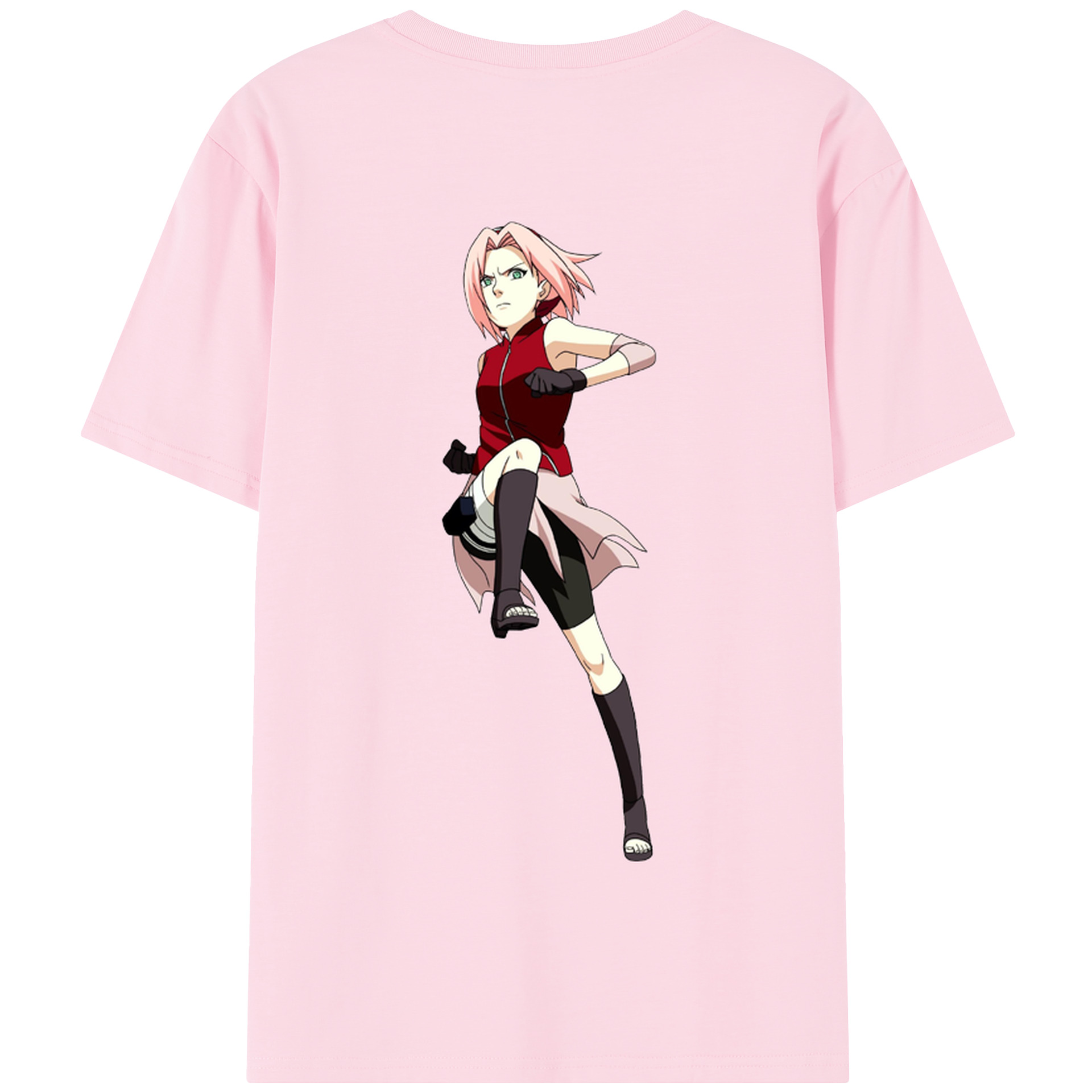 （画像用） NARUTO -ナルト- 春野サクラ Haruno Sakura 綿100％半袖Tシャツ（背面プリント）