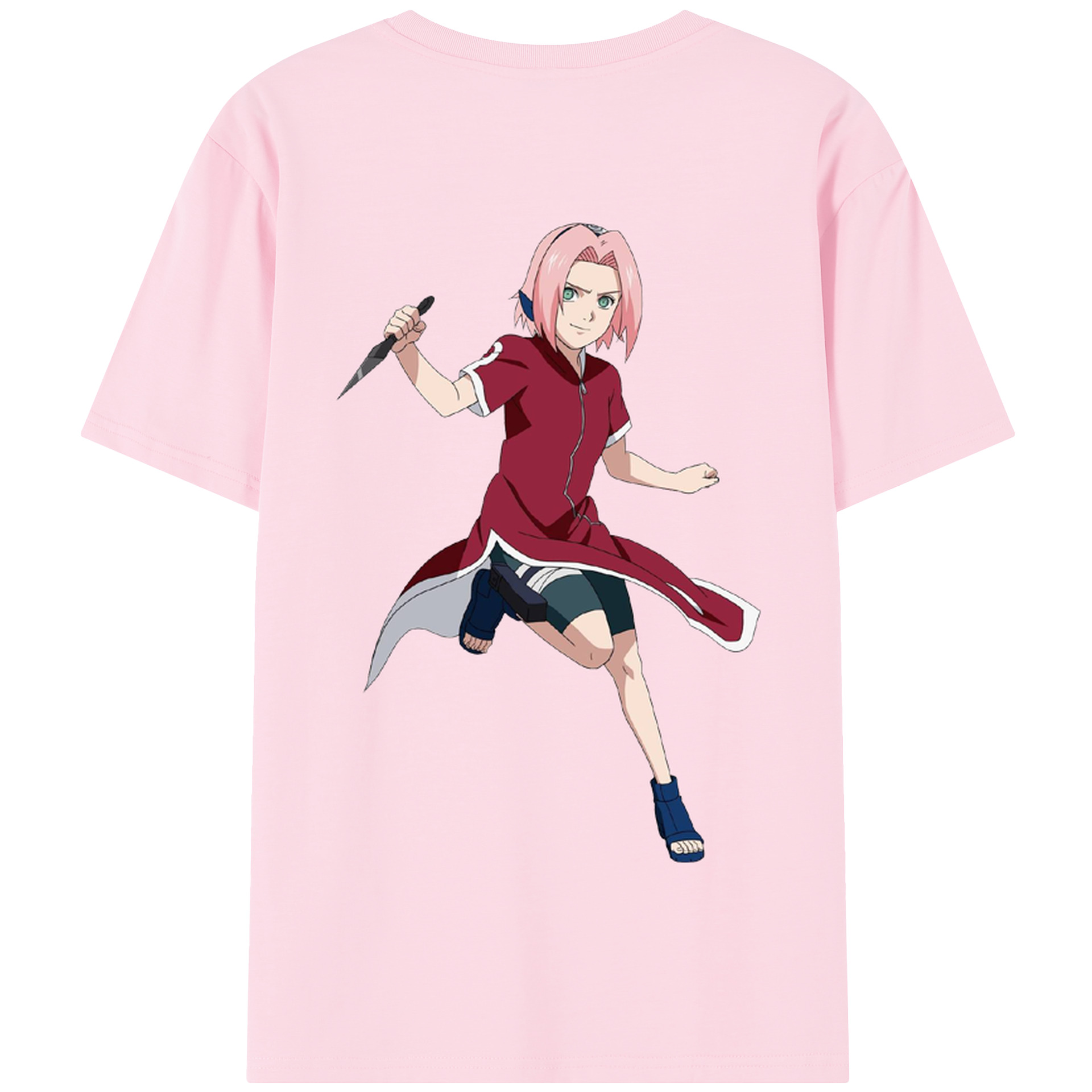 （画像用） NARUTO -ナルト- 春野サクラ Haruno Sakura 綿100％半袖Tシャツ（背面プリント）