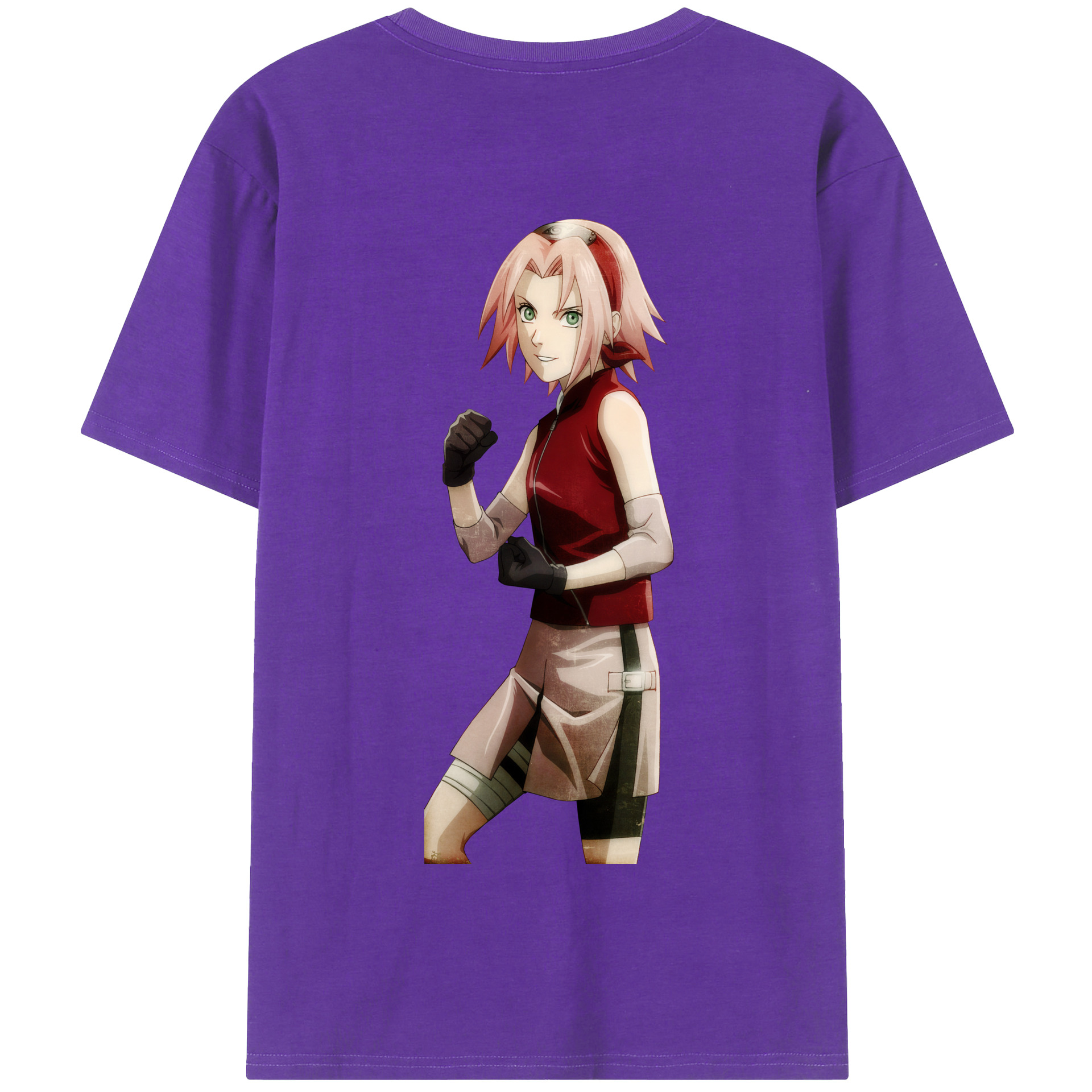 （画像用） NARUTO -ナルト- 春野サクラ Haruno Sakura 綿100％半袖Tシャツ（背面プリント）